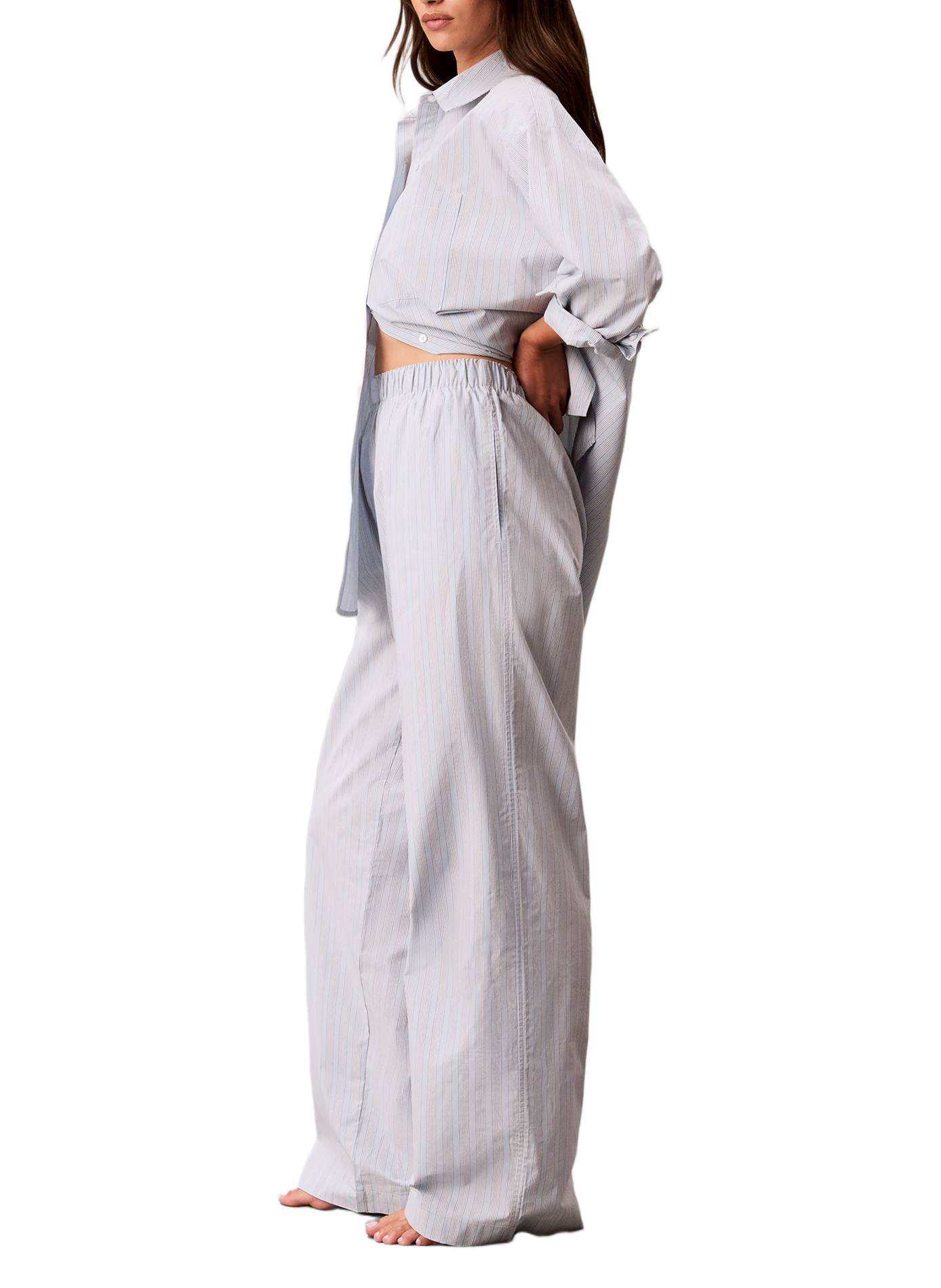 Pantalon de pyjama en coton CALVIN KLEIN Bleu