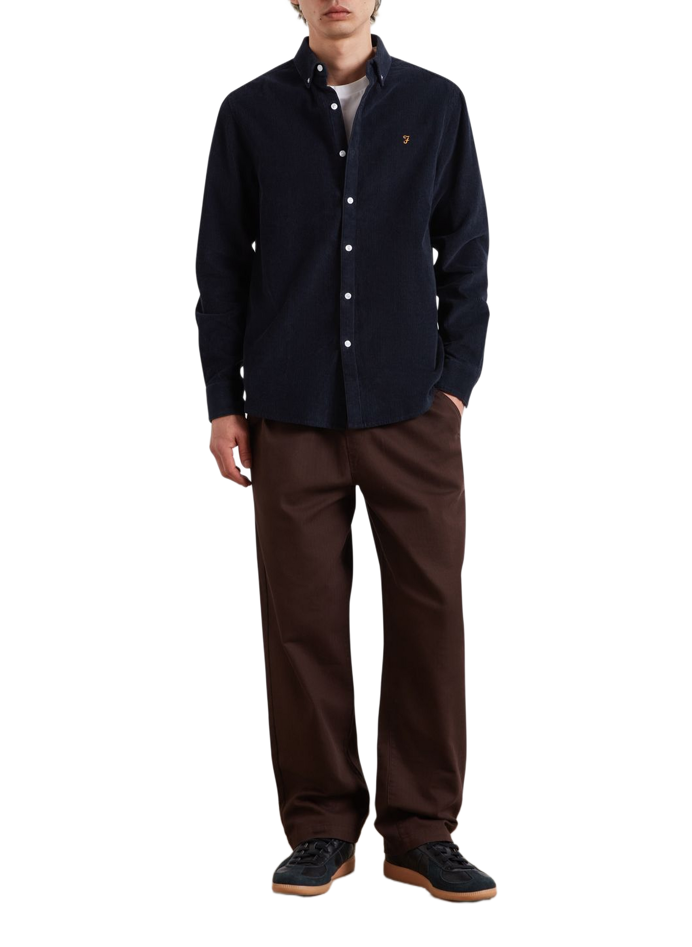 Straight classic collar shirt in cotton FARAH Blue