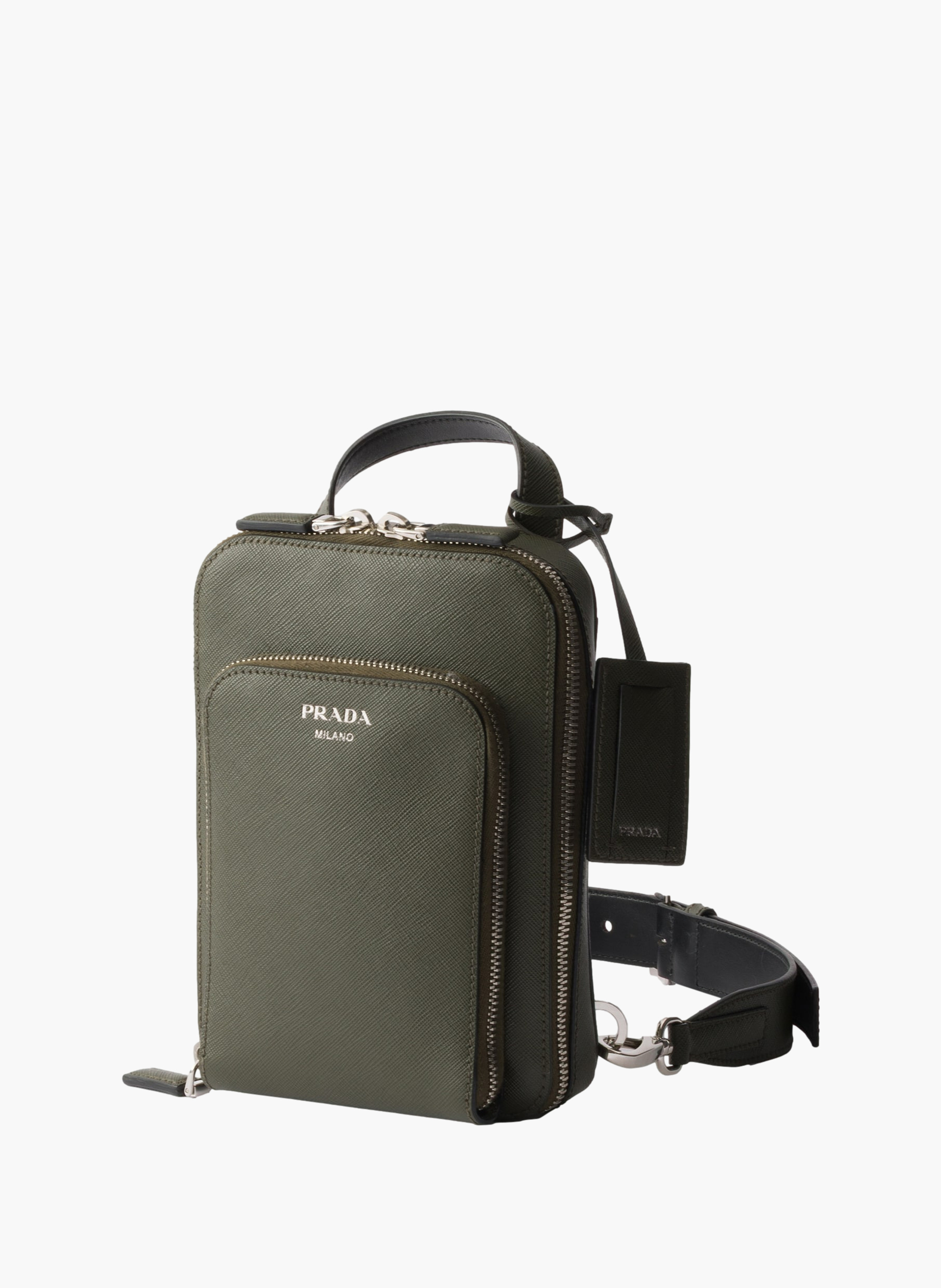 Sac à dos en cuir saffiano PRADA Vert