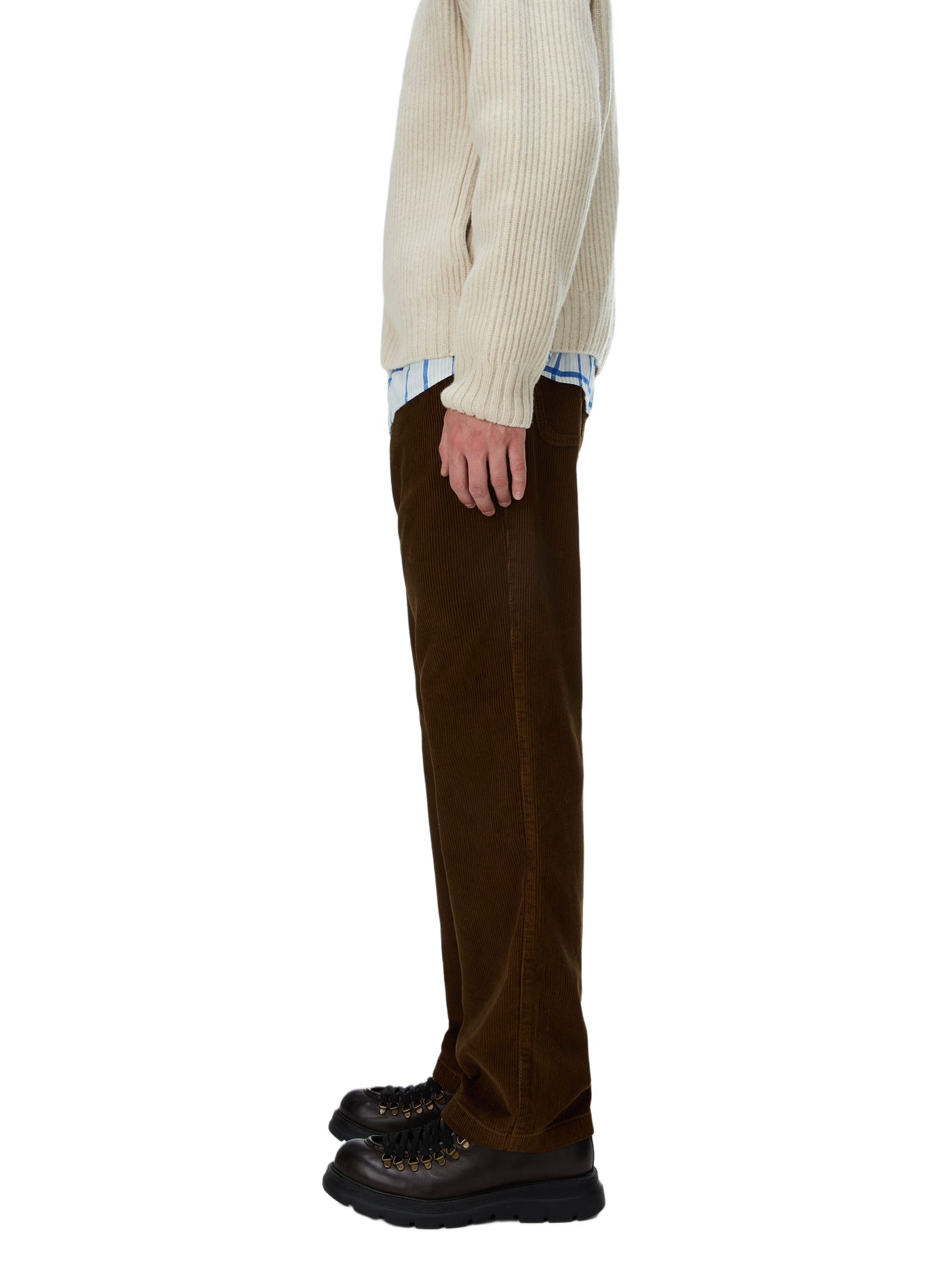 Pantalon droit en velours côtelé NAPAPIJRI Marron