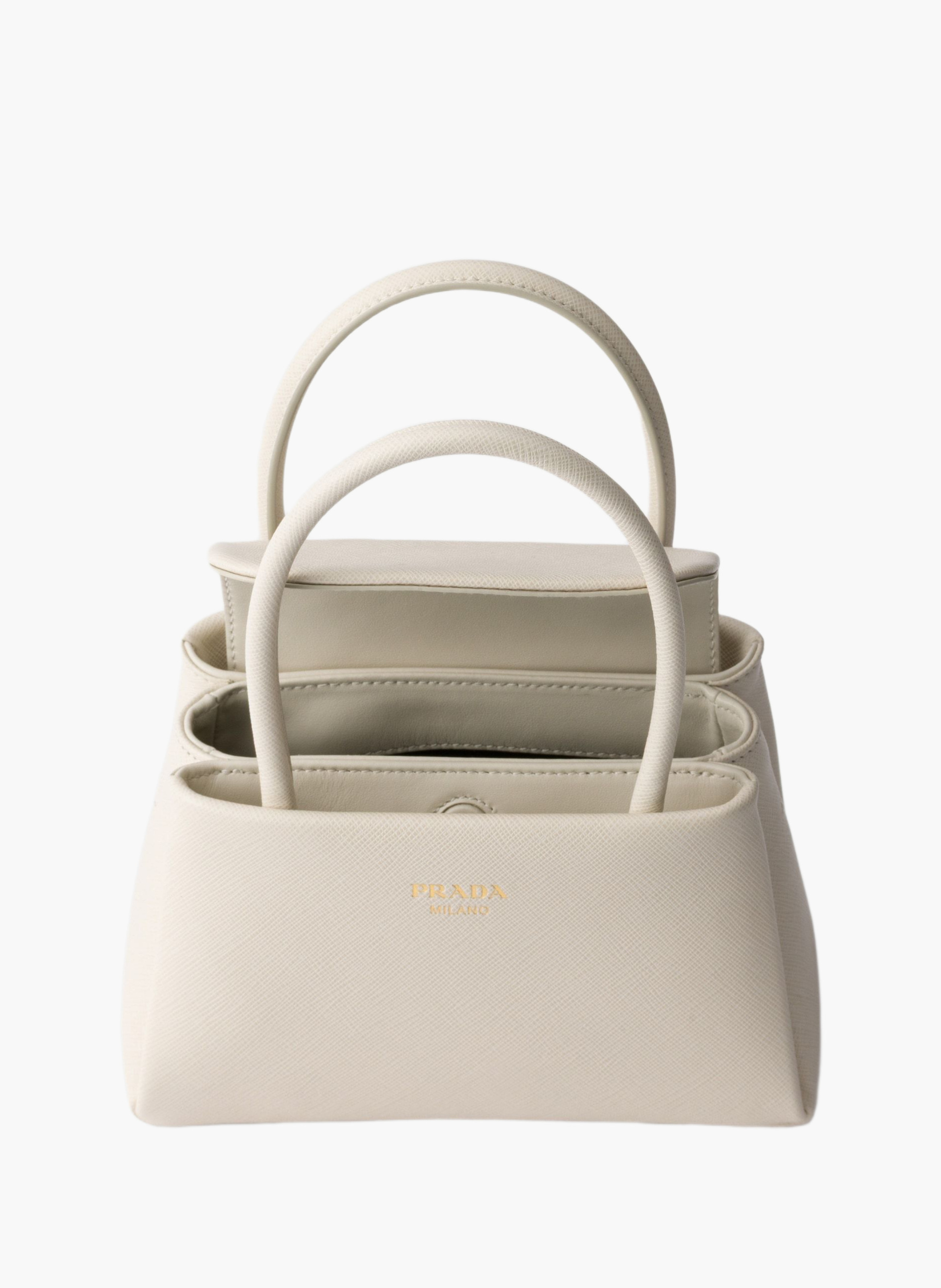 Mini sac à main prada passage en cuir saffiano PRADA Beige
