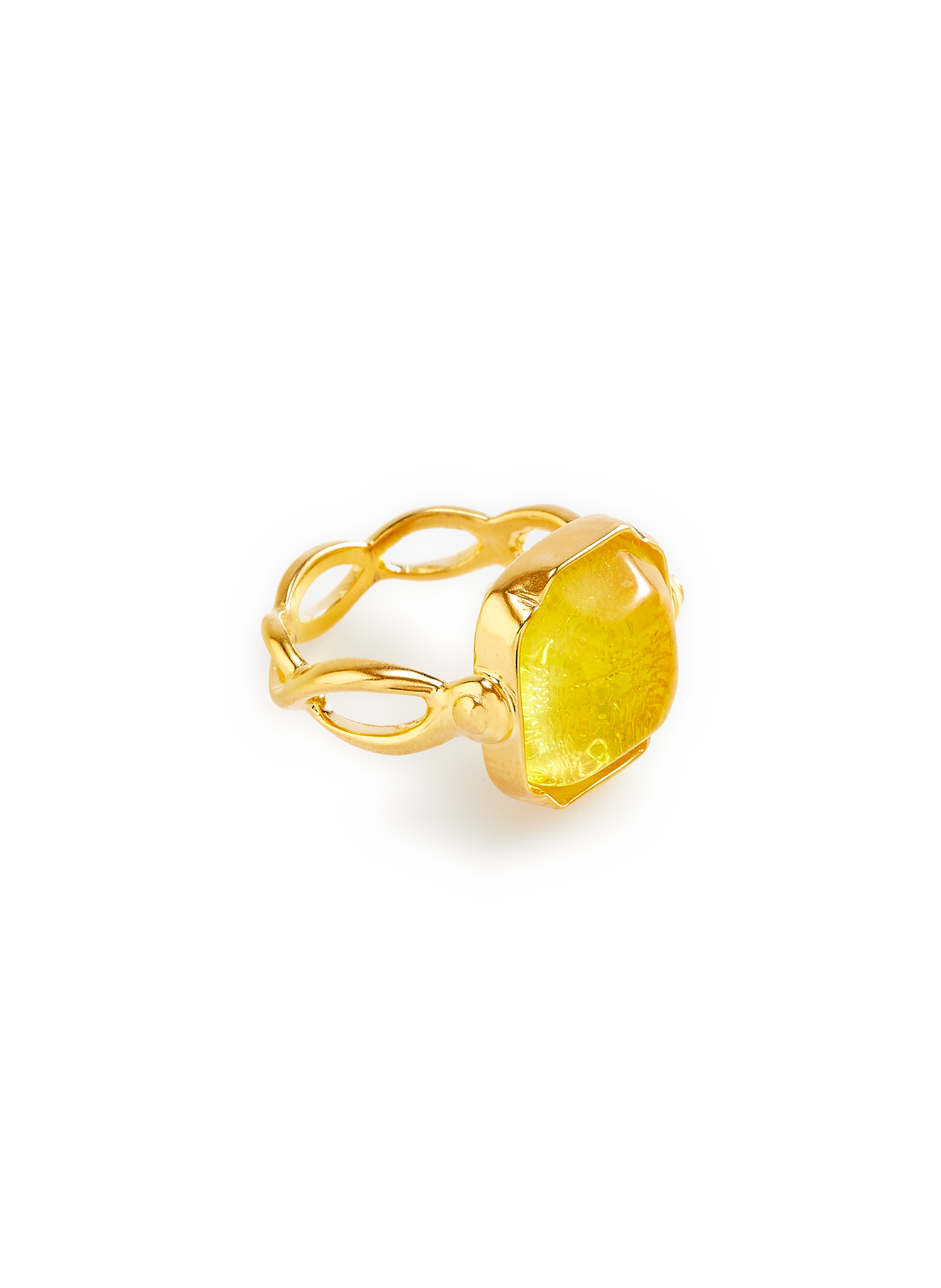 Bague carrée Cabochons GOOSSENS Jaune