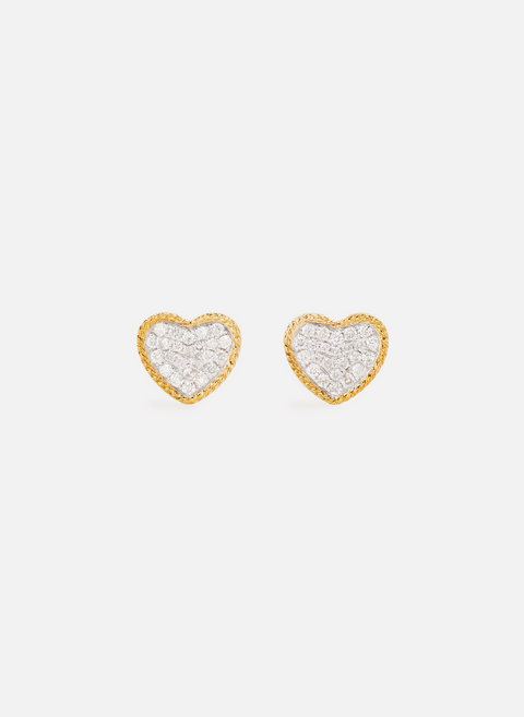 زوج من رقائق الماس على شكل قلب صغير GoldYVONNE LÉON 