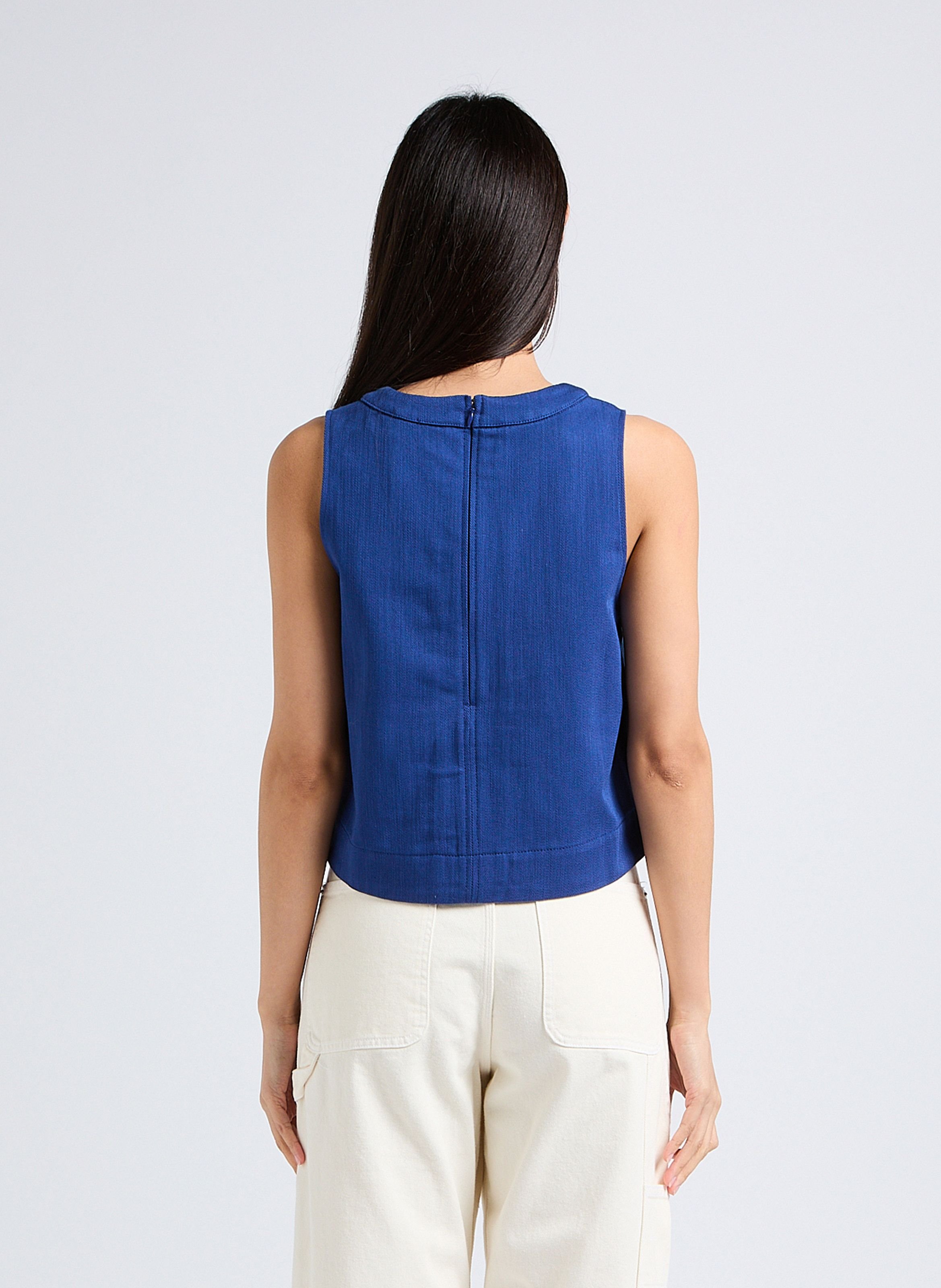 TOP COL ROND SANS MANCHES EN COTON PAMPA - SOEUR pour FEMME | Printemps.com
