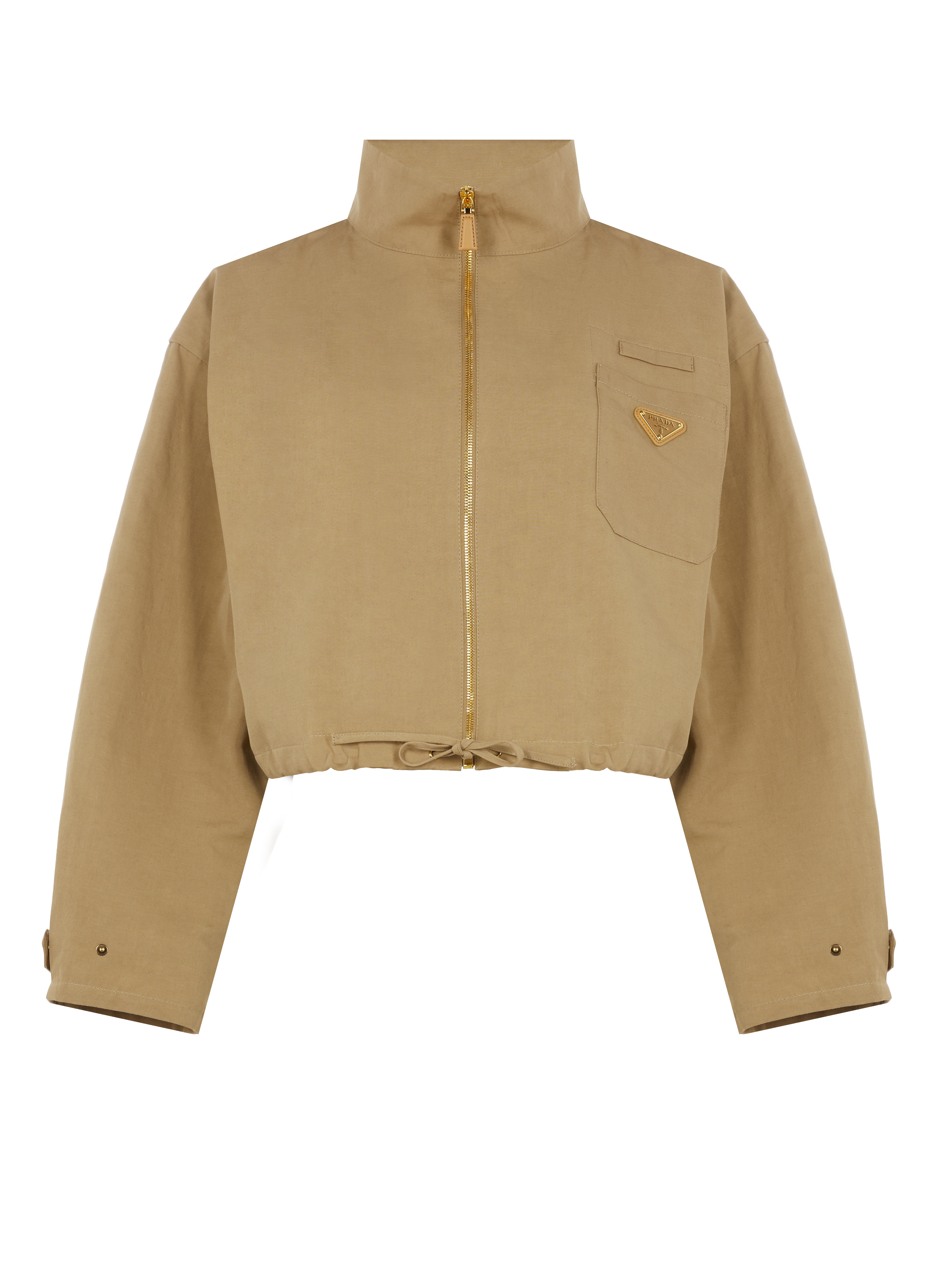 Cotton and linen jacket PRADA Brown