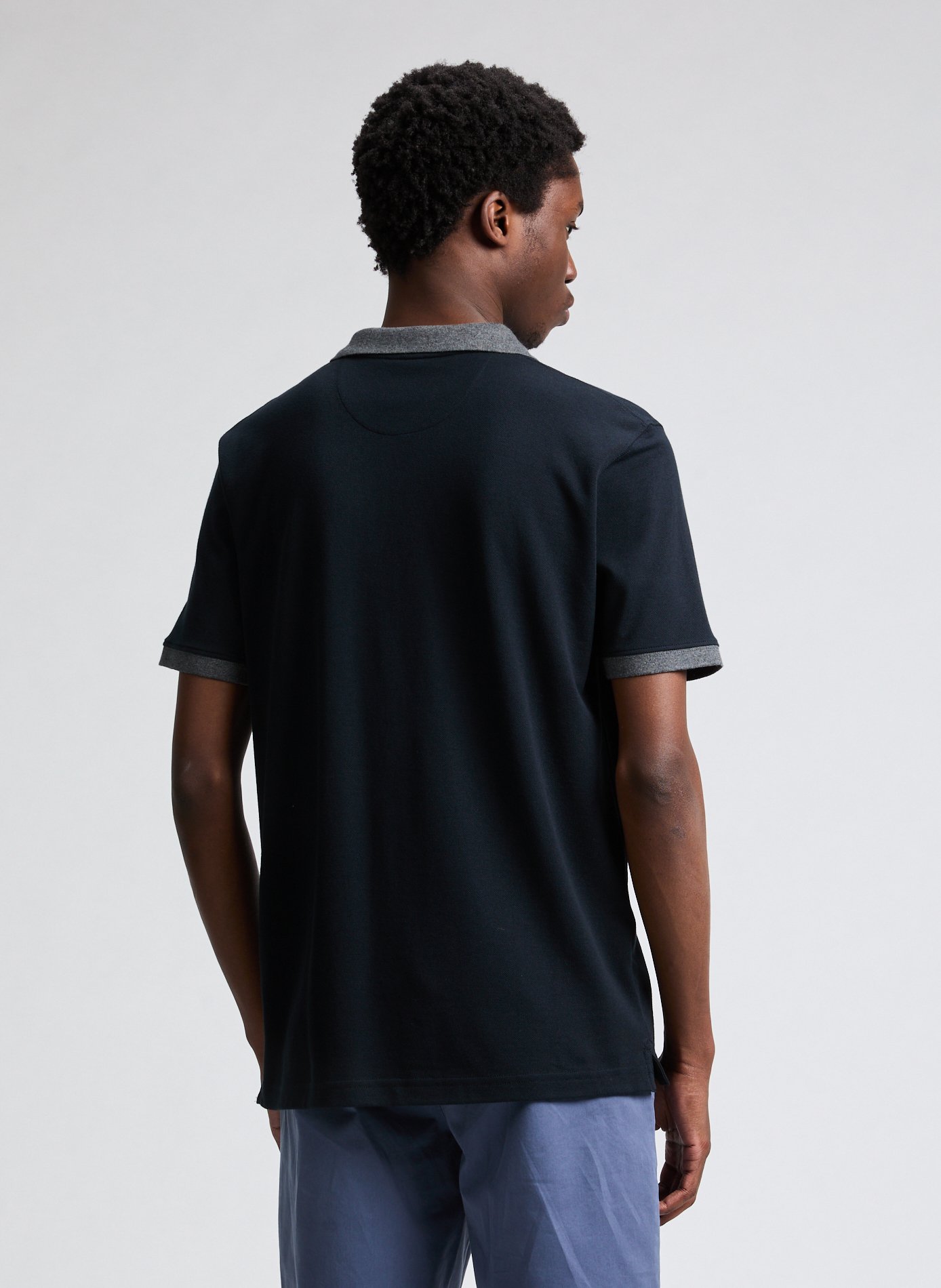 Short sleeve cotton polo shirt EDEN PARK Black