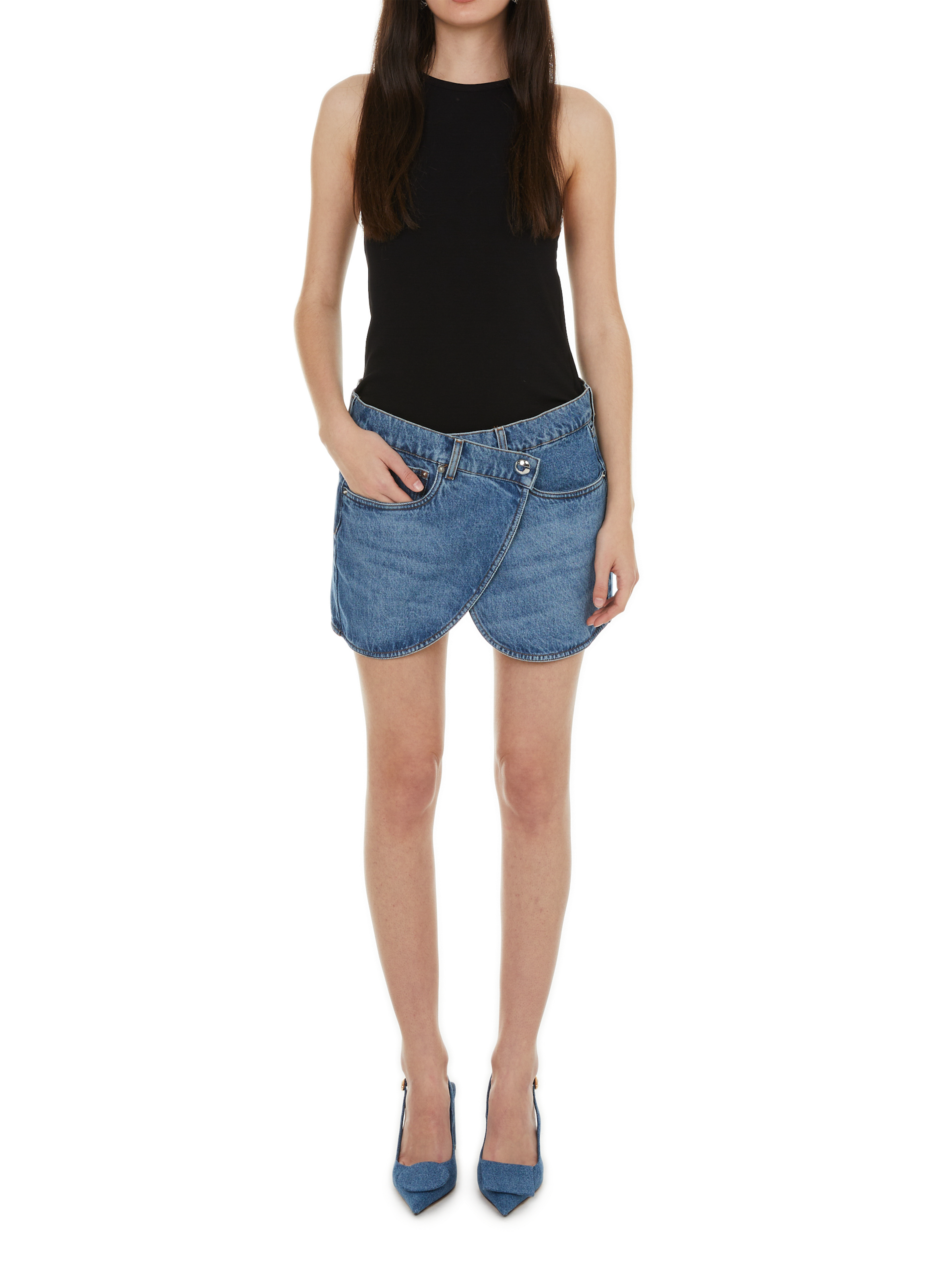 Asymmetrical denim skirt COPERNI Blue