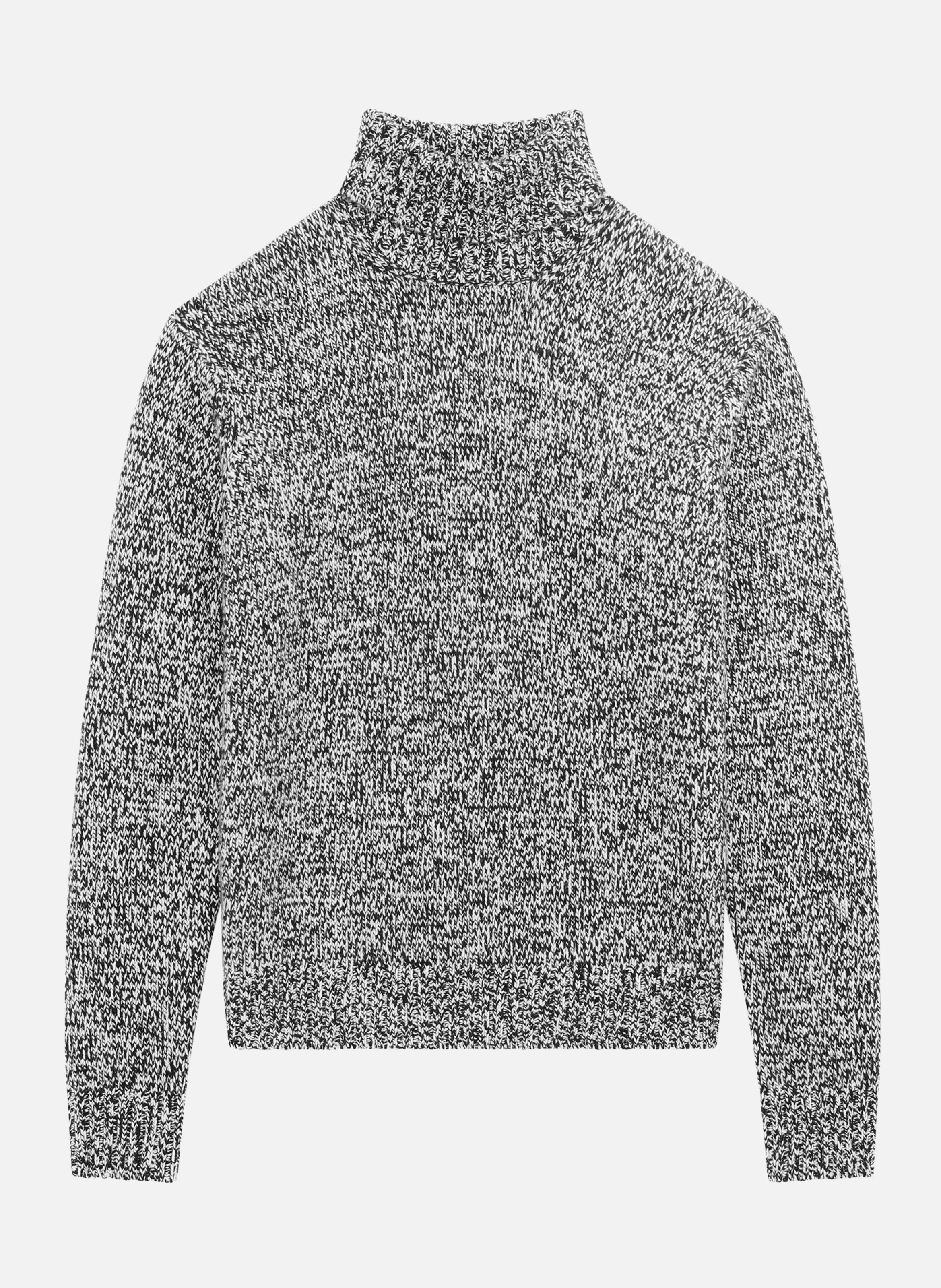 Pull col roulé mouliné THE KOOPLES Noir