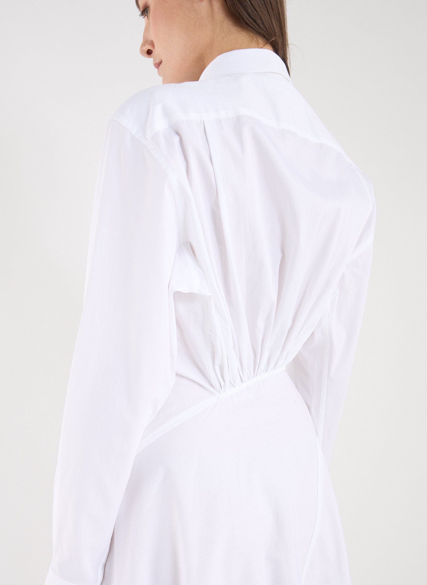 Asymmetrical Cotton Shirt Dress VICTORIA BECKHAM White