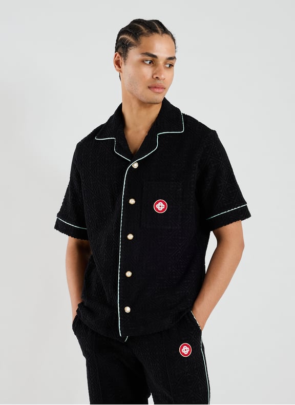 Chemise à jacquard monogrammé Noir by CASABLANCA PARIS CASABLANCA PARIS Chemise à jacquard monogrammé Noir