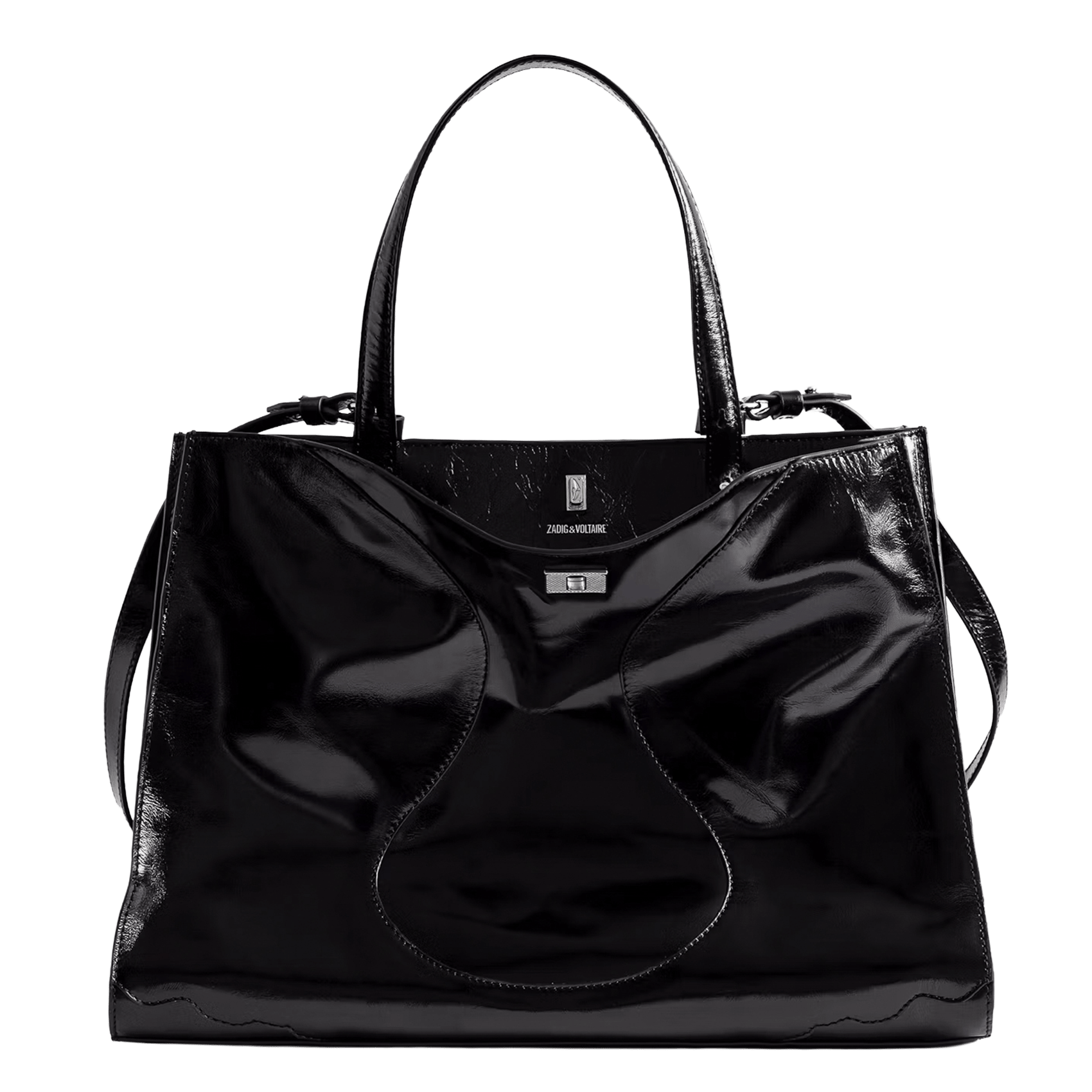 Sac vintage en cuir verni jack ZADIG&VOLTAIRE Noir