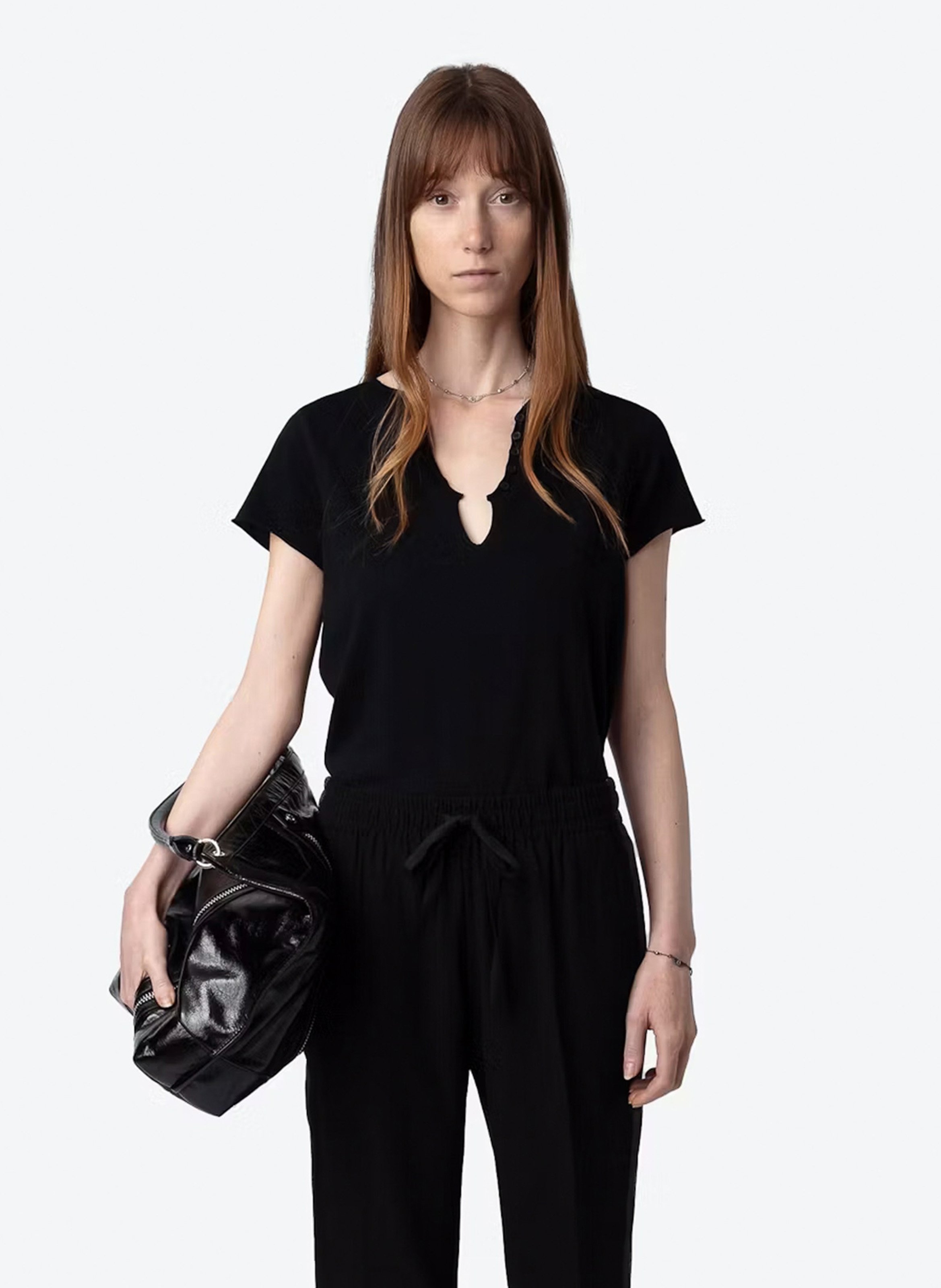 ZADIG&VOLTAIRE Tee-shirt droit en coton bio tuni Noir