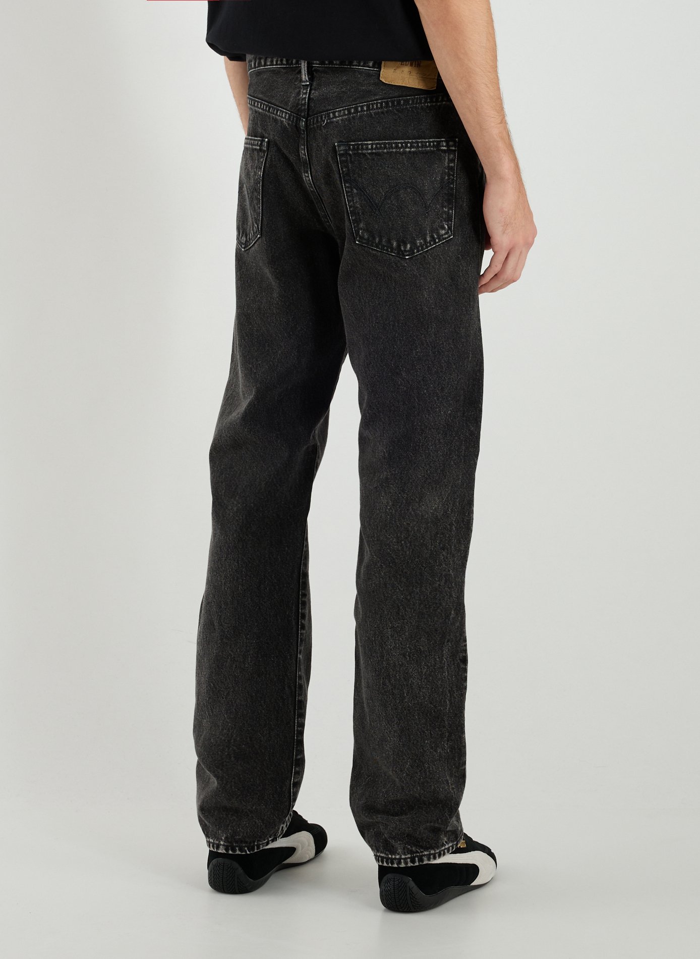 Regular straight cotton jeans EDWIN Black