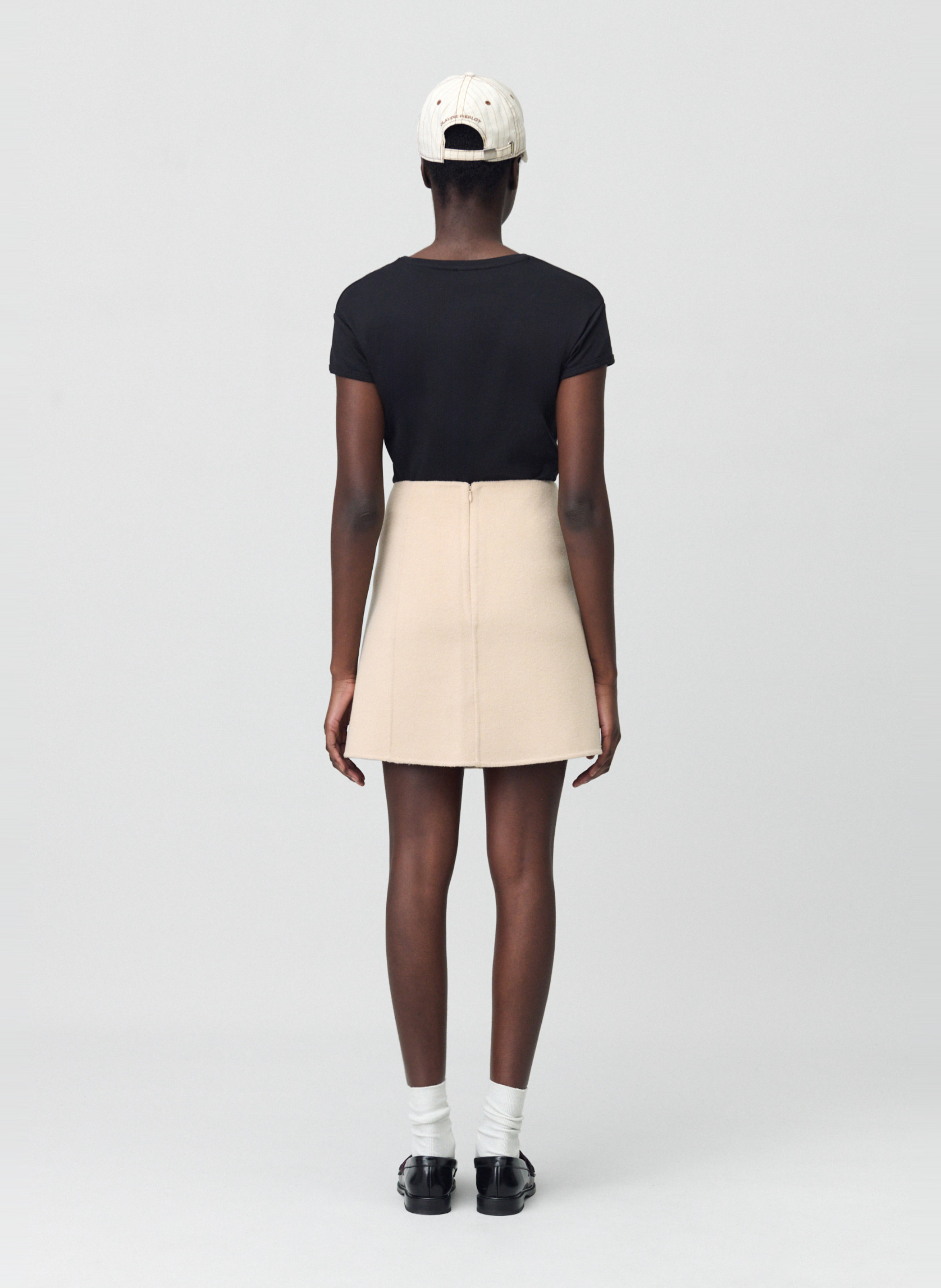 Jupe courte en laine mélangée CLAUDIE PIERLOT Beige