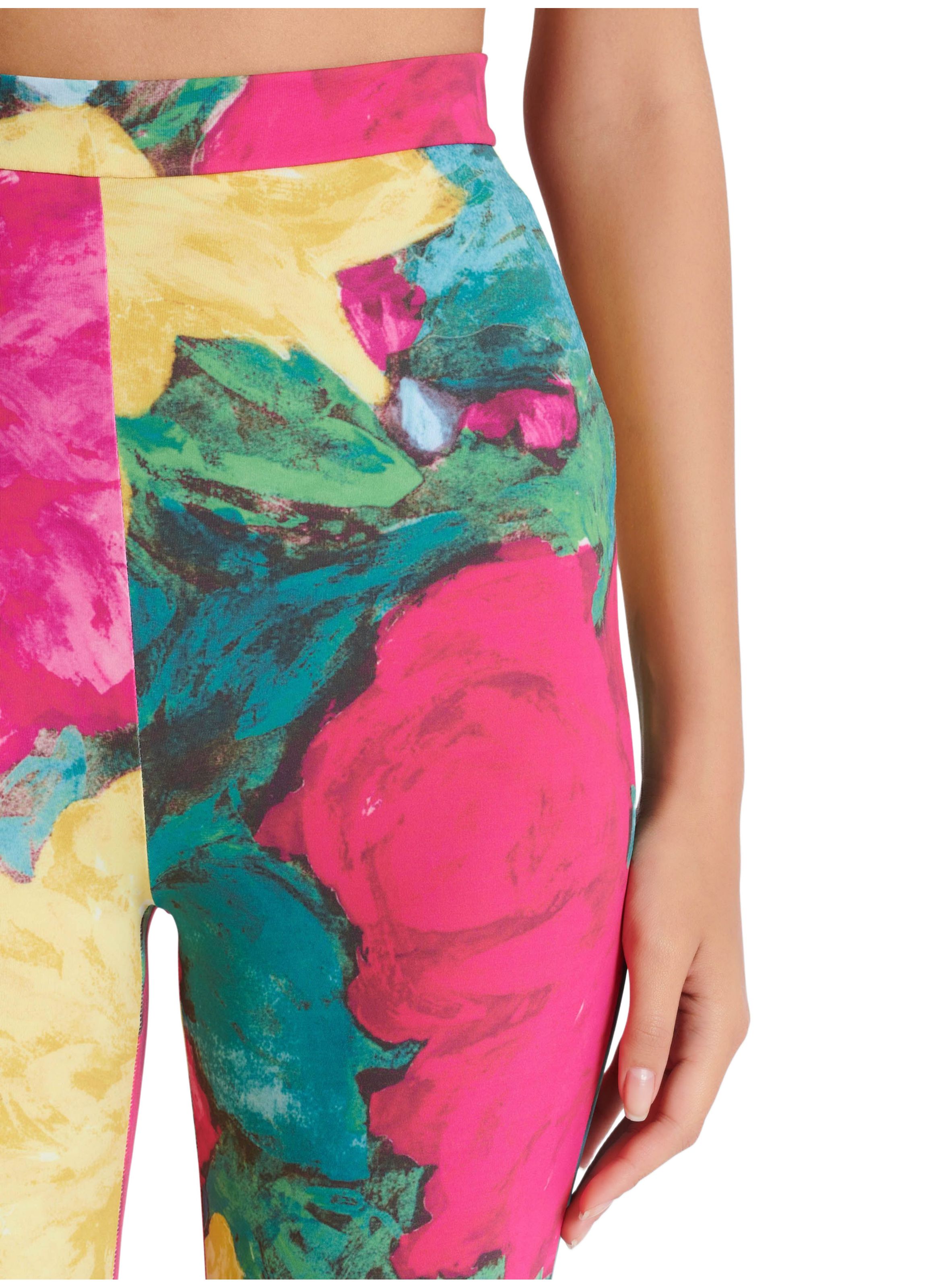 Legging en jersey imprimé roses BALMAIN Multicolore