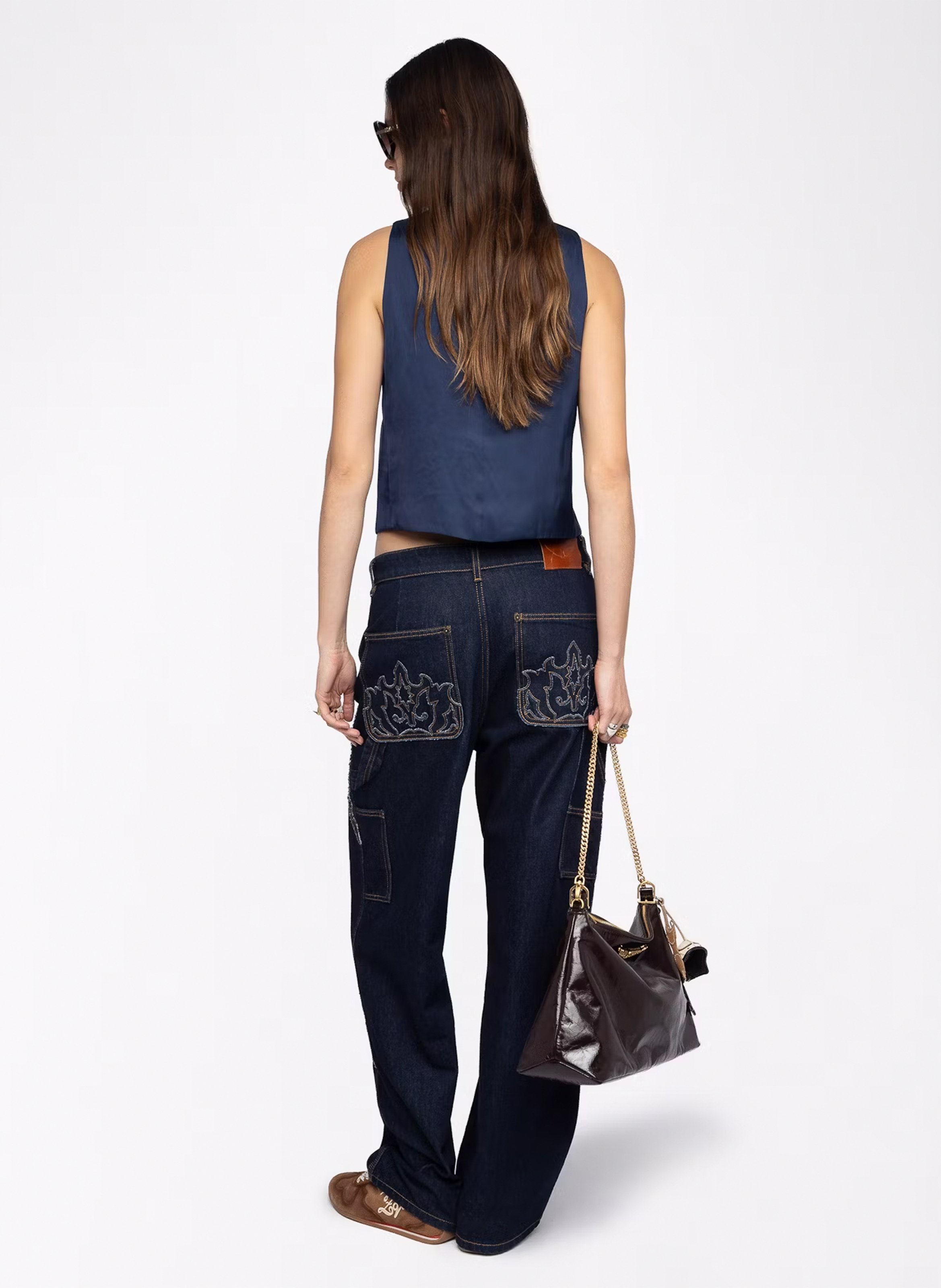 Gilet de costume col v en satin emaux ZADIG&VOLTAIRE Bleu