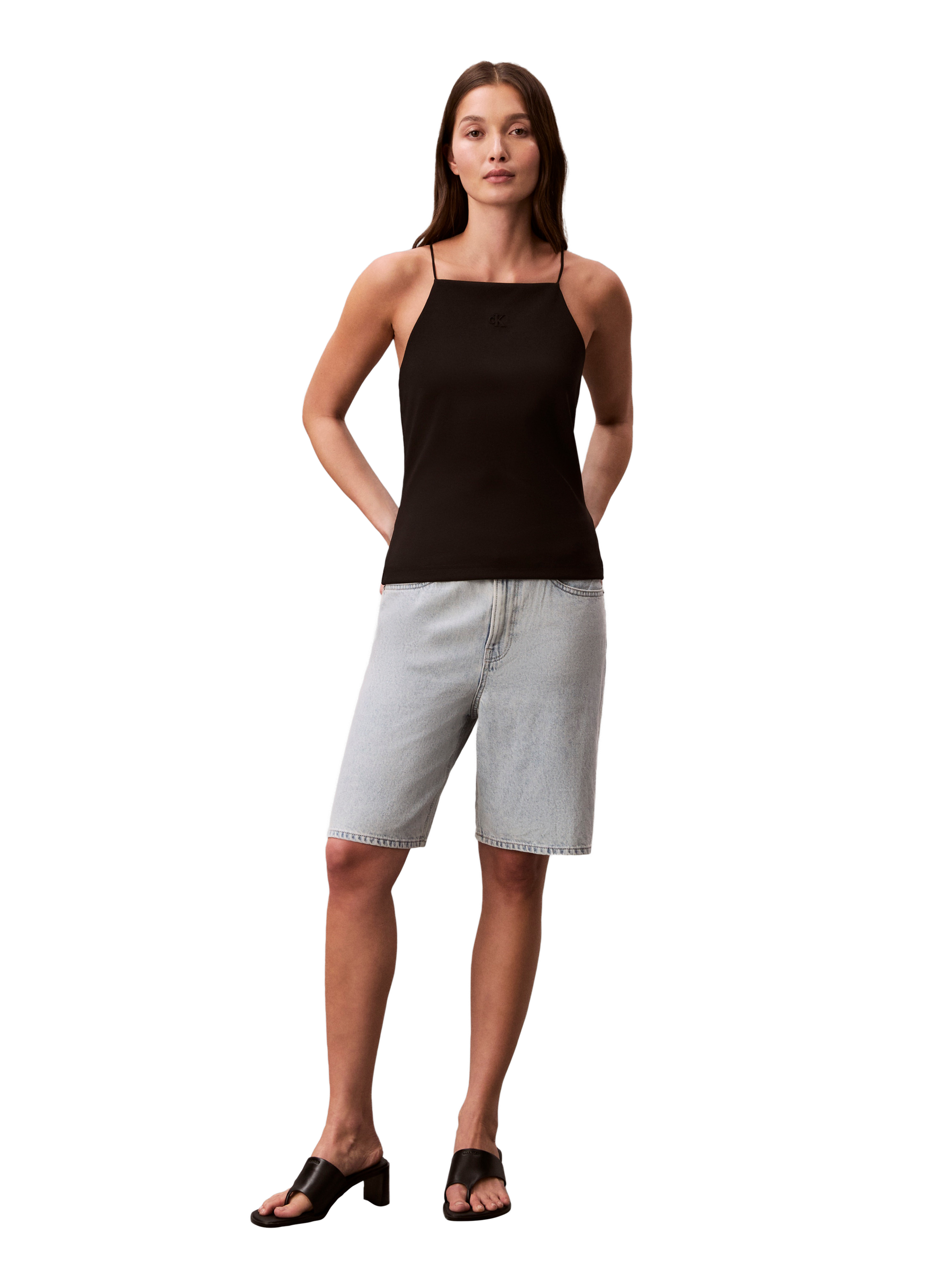 Débardeur uni à fines bretelles CALVIN KLEIN Black