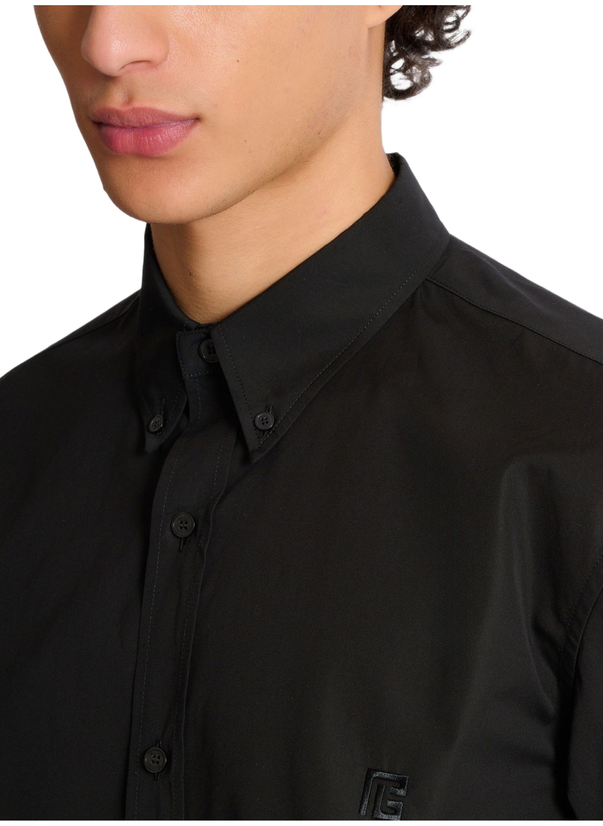 Chemise en popeline de coton BALMAIN Noir