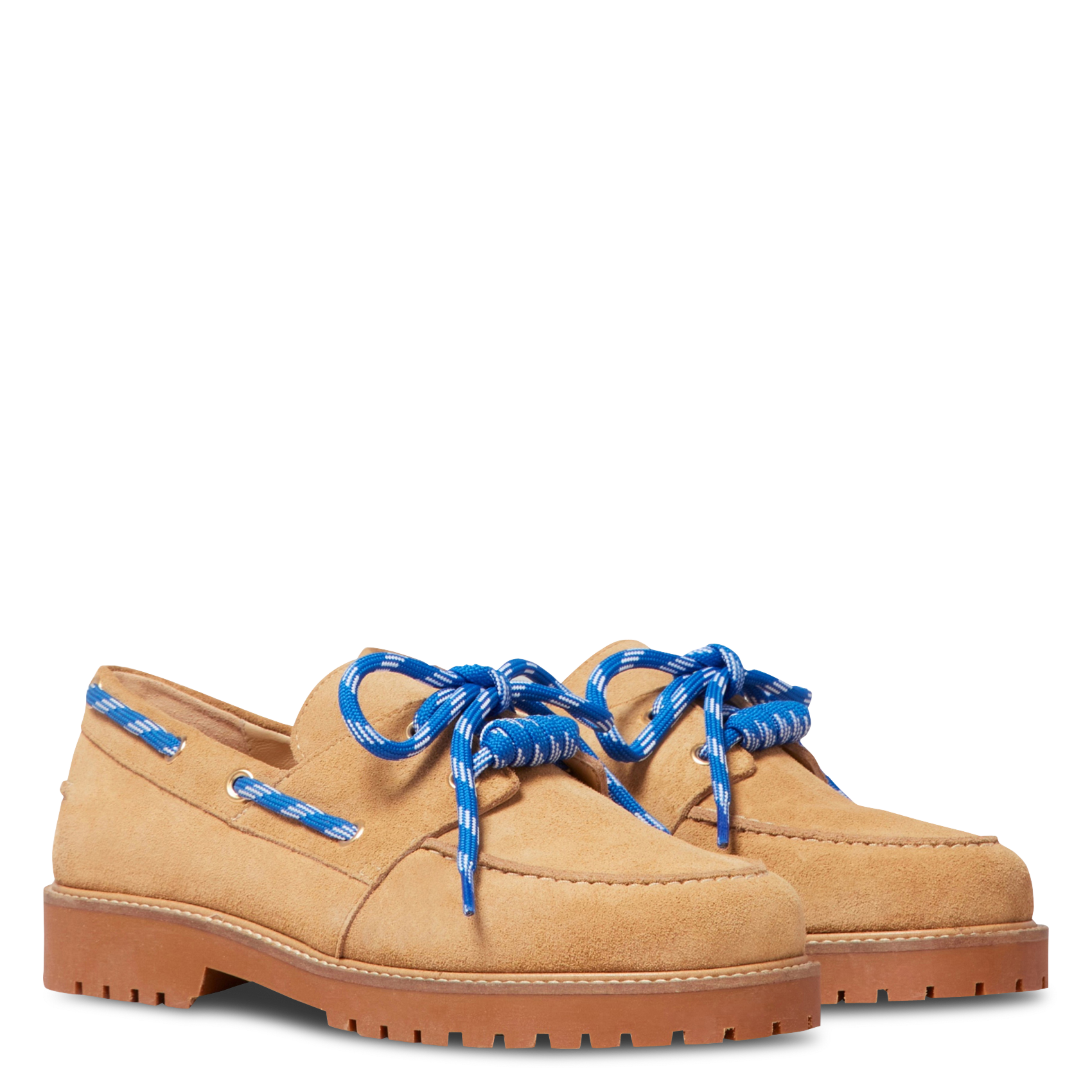 Chaussures bateau en cuir velours CLAUDIE PIERLOT Beige