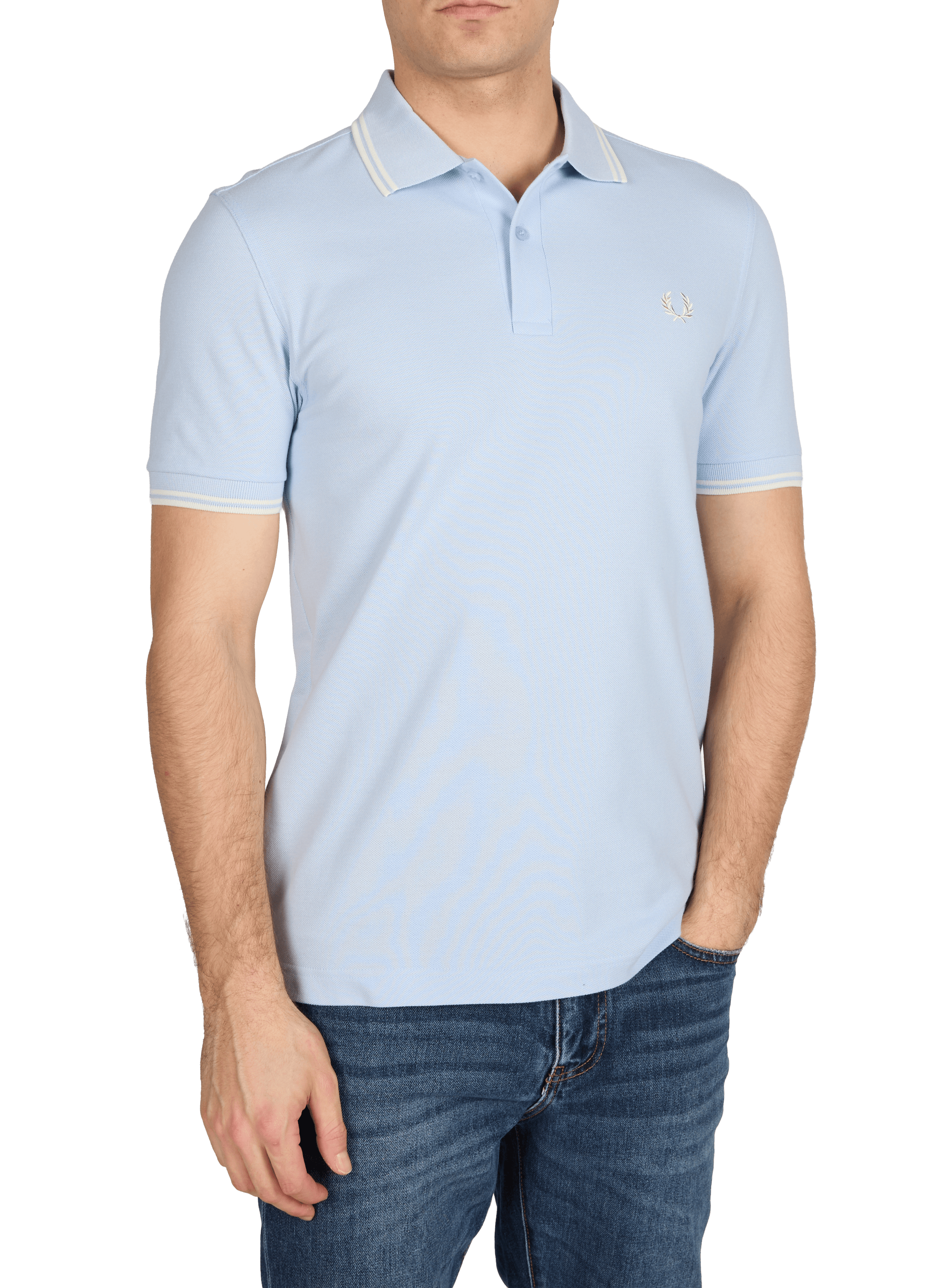 Polo à manches courtes en coton FRED PERRY Bleu