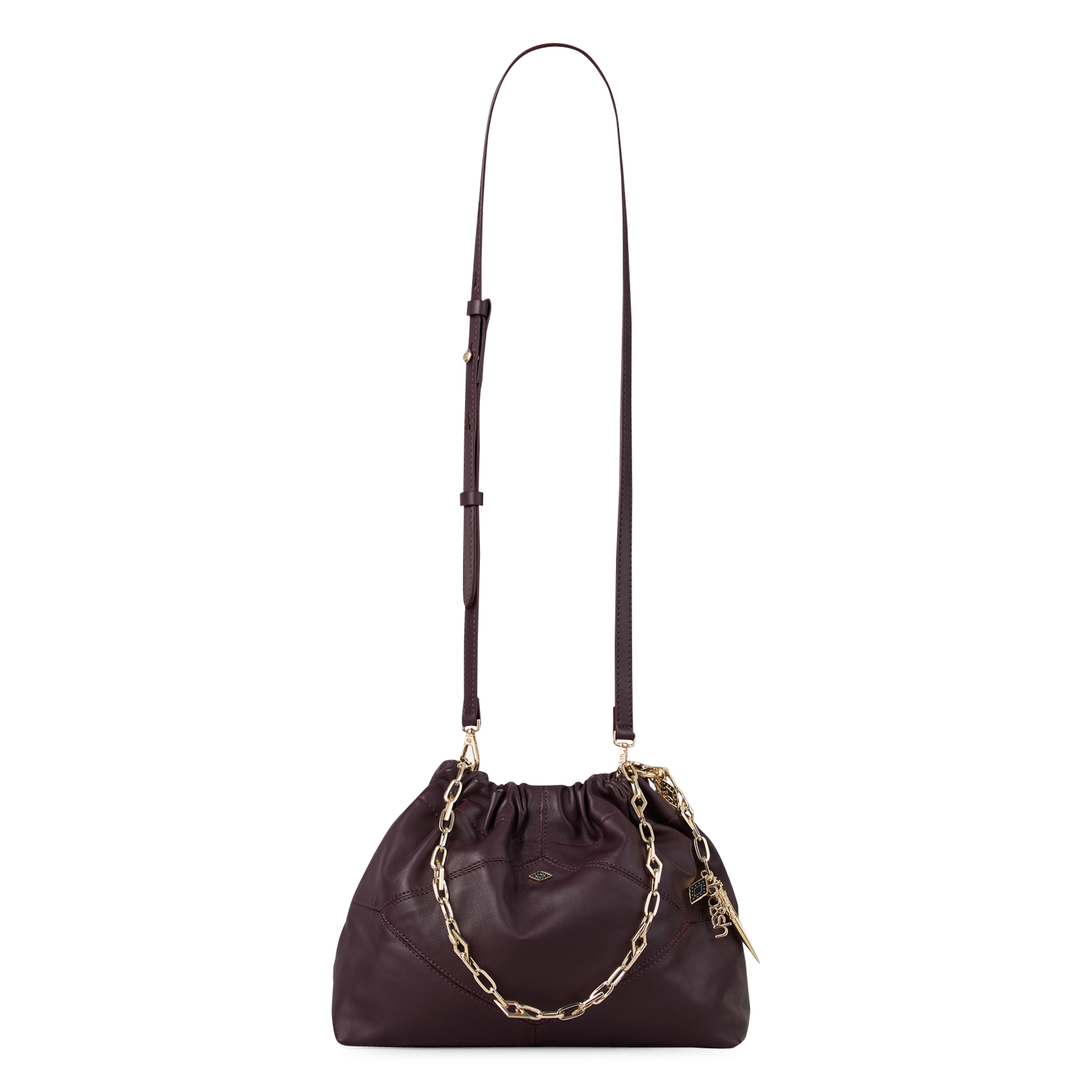 Sac épaule en cuir mini june tote BA&SH Violet
