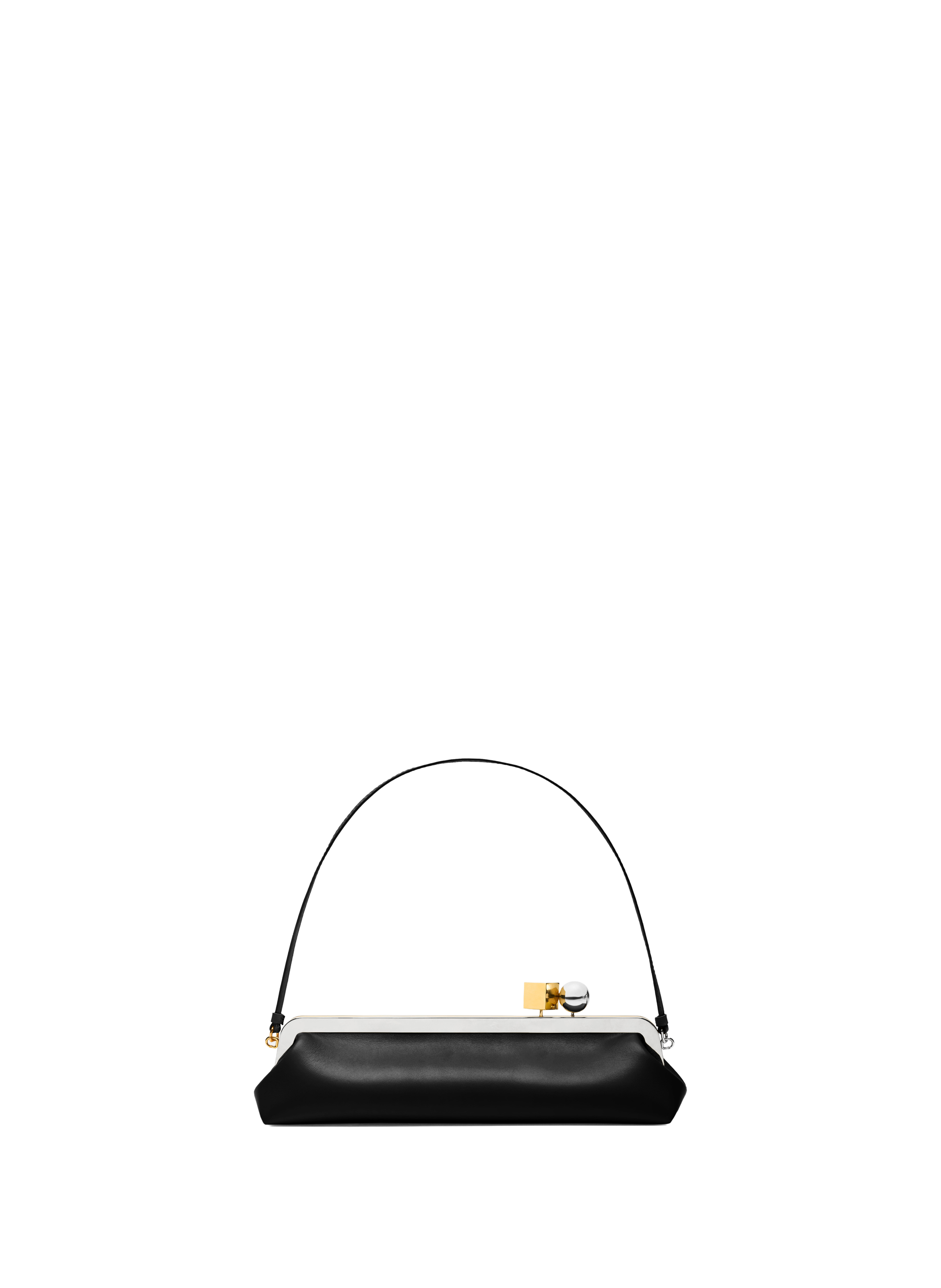 La pochette Salon en cuir d'agneau JACQUEMUS Noir