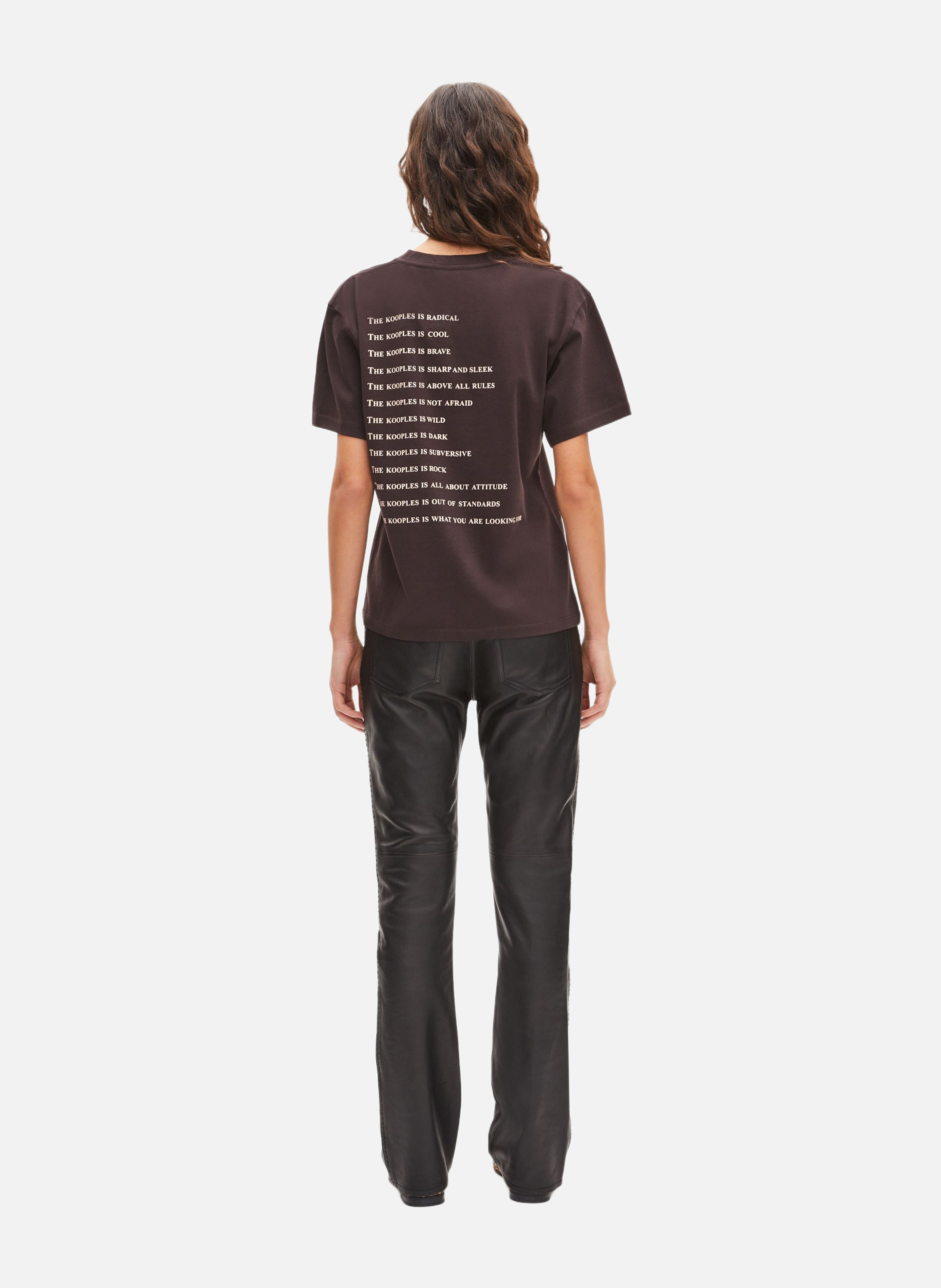 T-shirt what is avec strass THE KOOPLES Marron