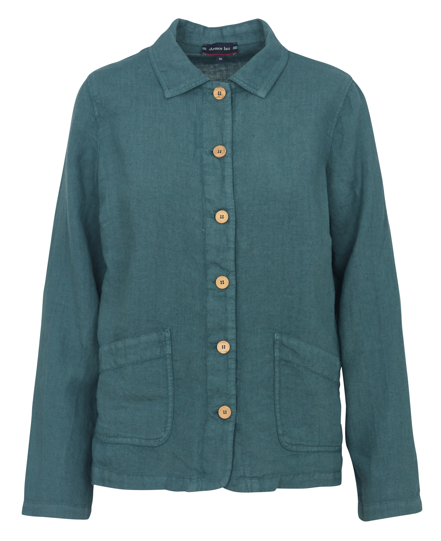 Chemise droite en lin ARMOR-LUX Vert
