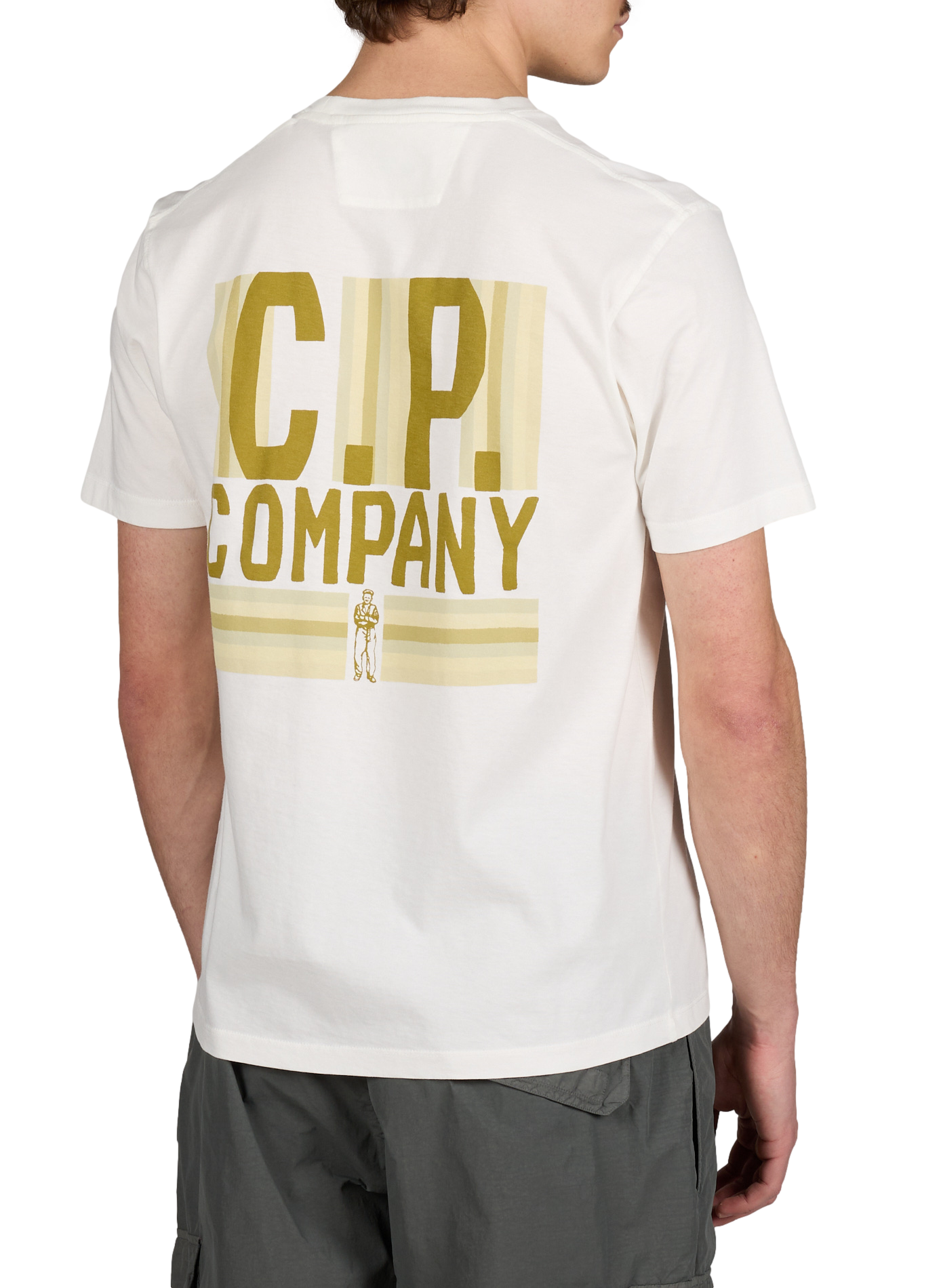 T-shirt imprimé col rond en coton CP COMPANY Blanc