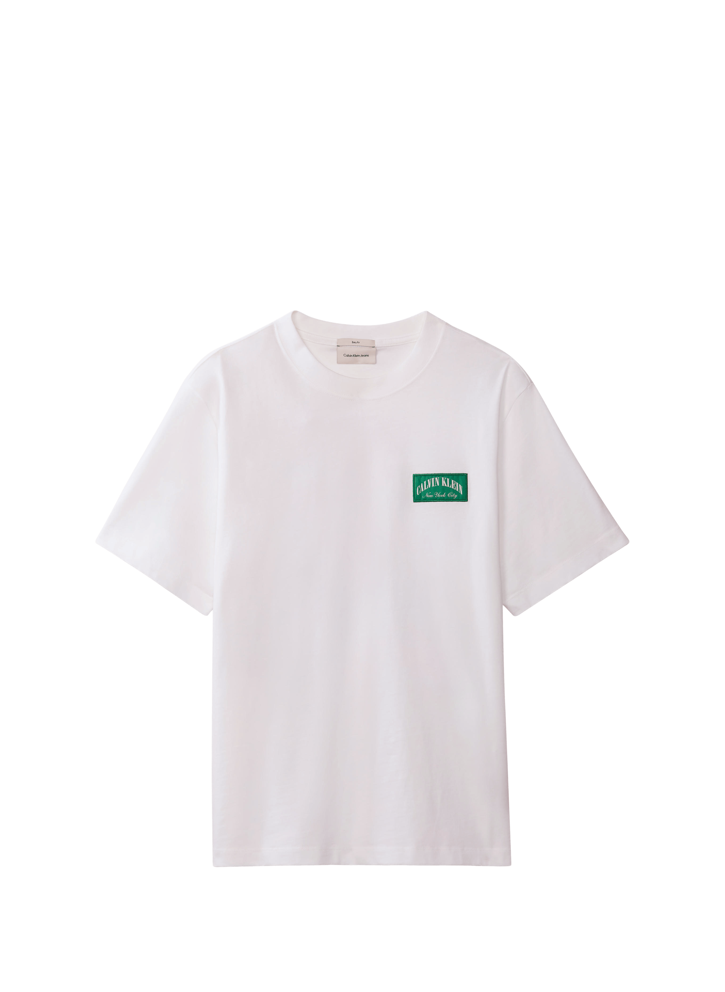 T-shirt droite à logo en coton CALVIN KLEIN Blanc