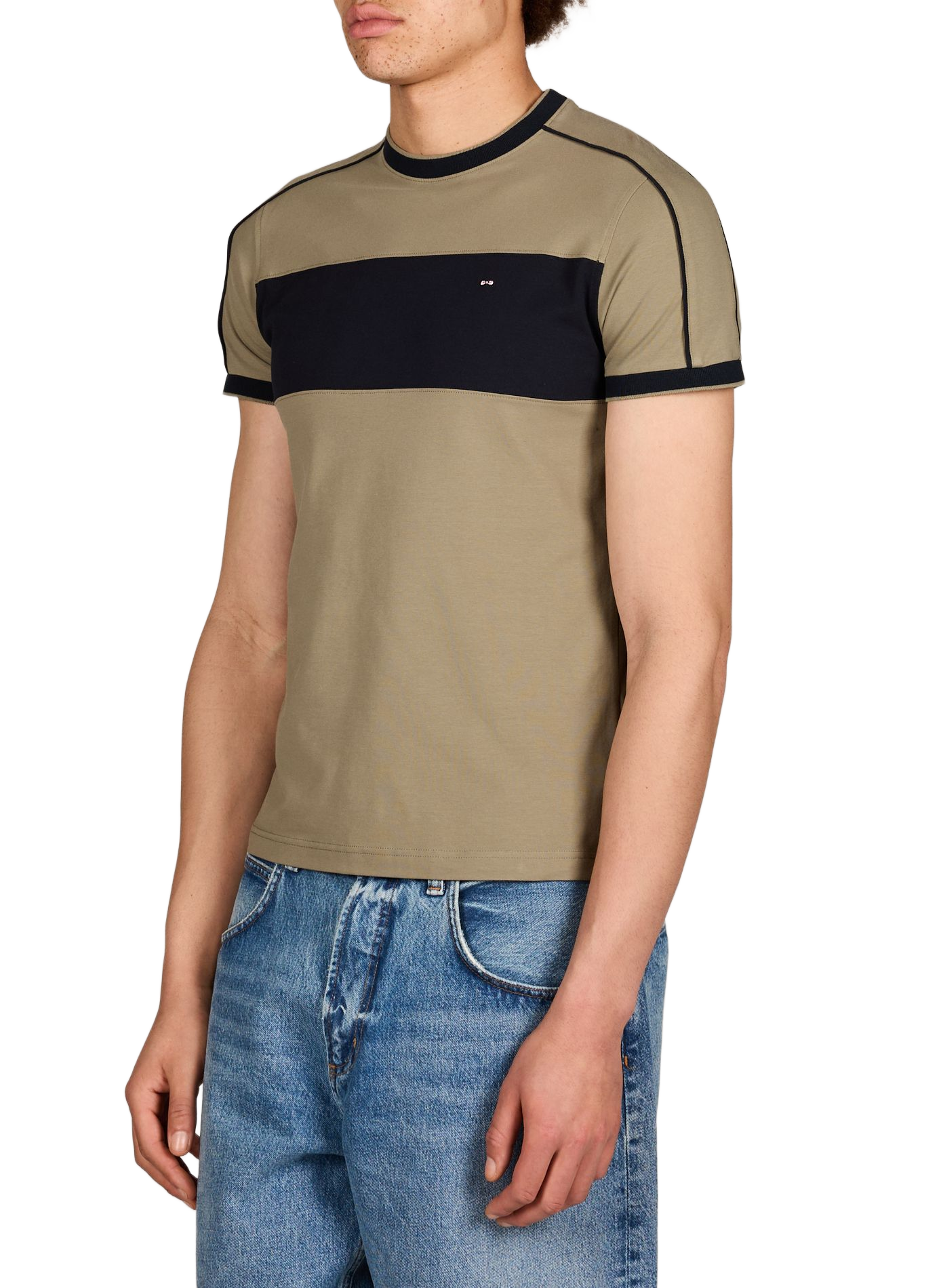 Straight logo t-shirt in blended cotton EDEN PARK Beige