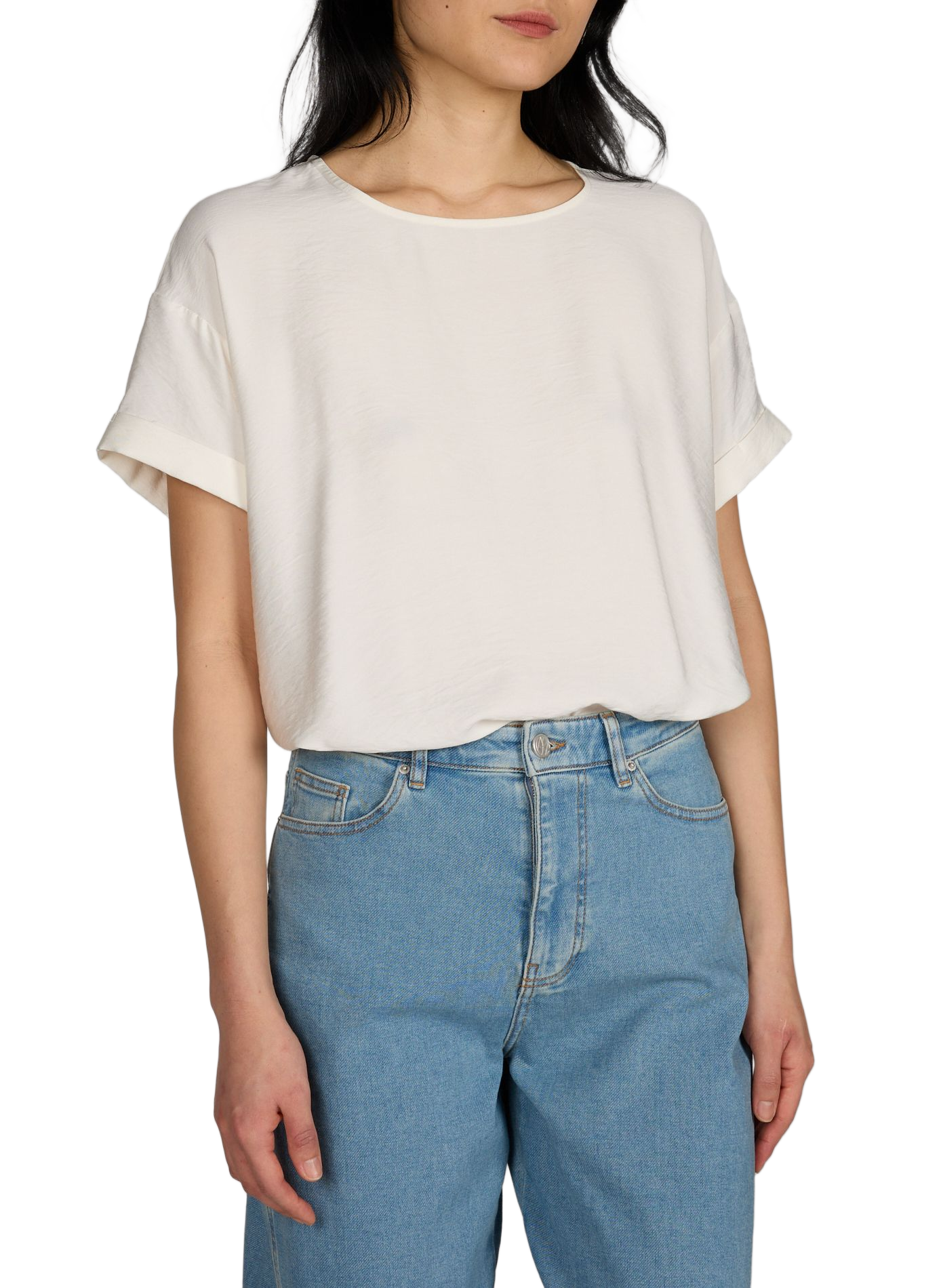 Oversized Short-Sleeve Solid T-Shirt MSCH Beige