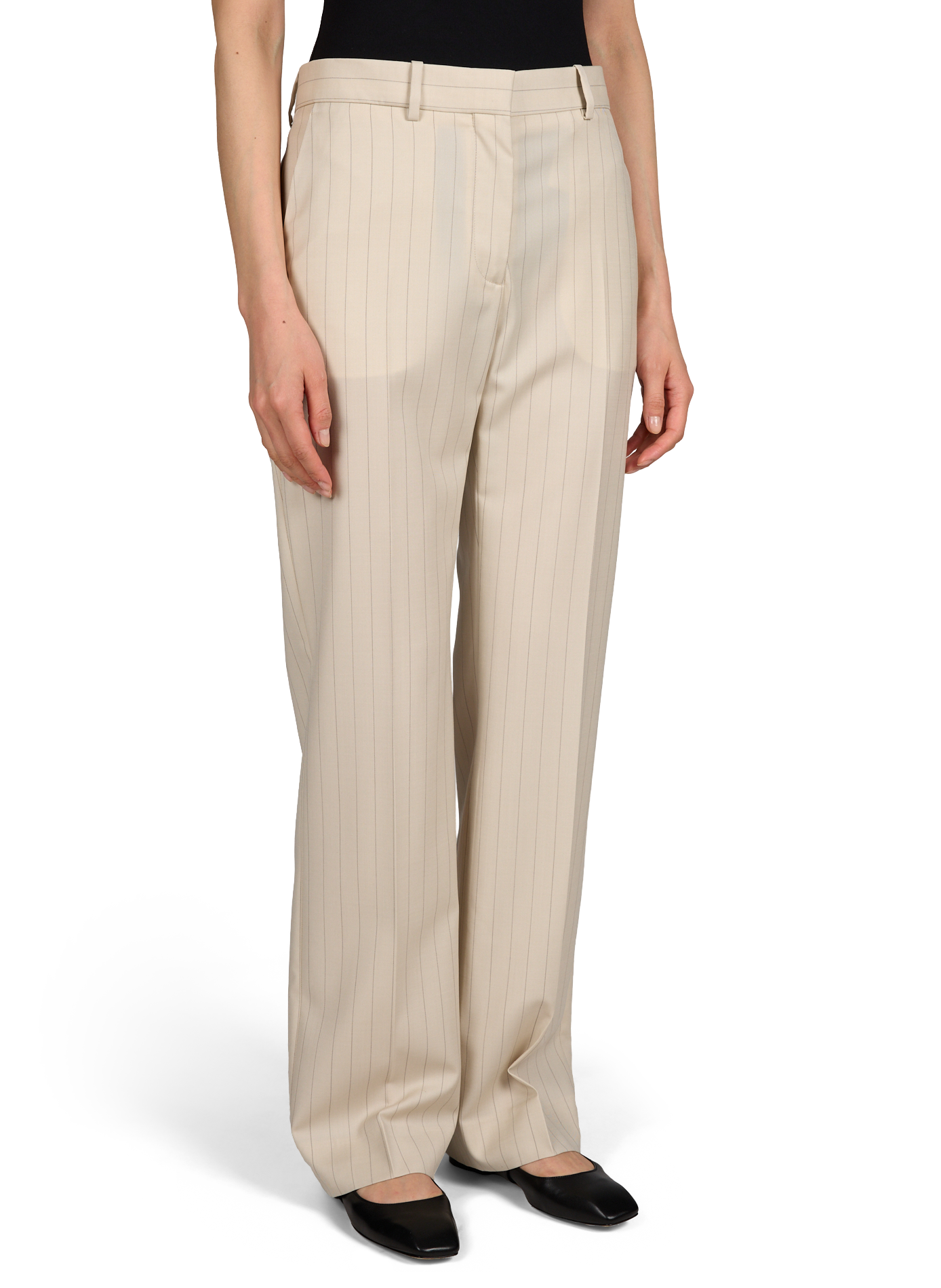 Gerade geschnittene Wollhose mit Streifen ACNE STUDIOS Weiss