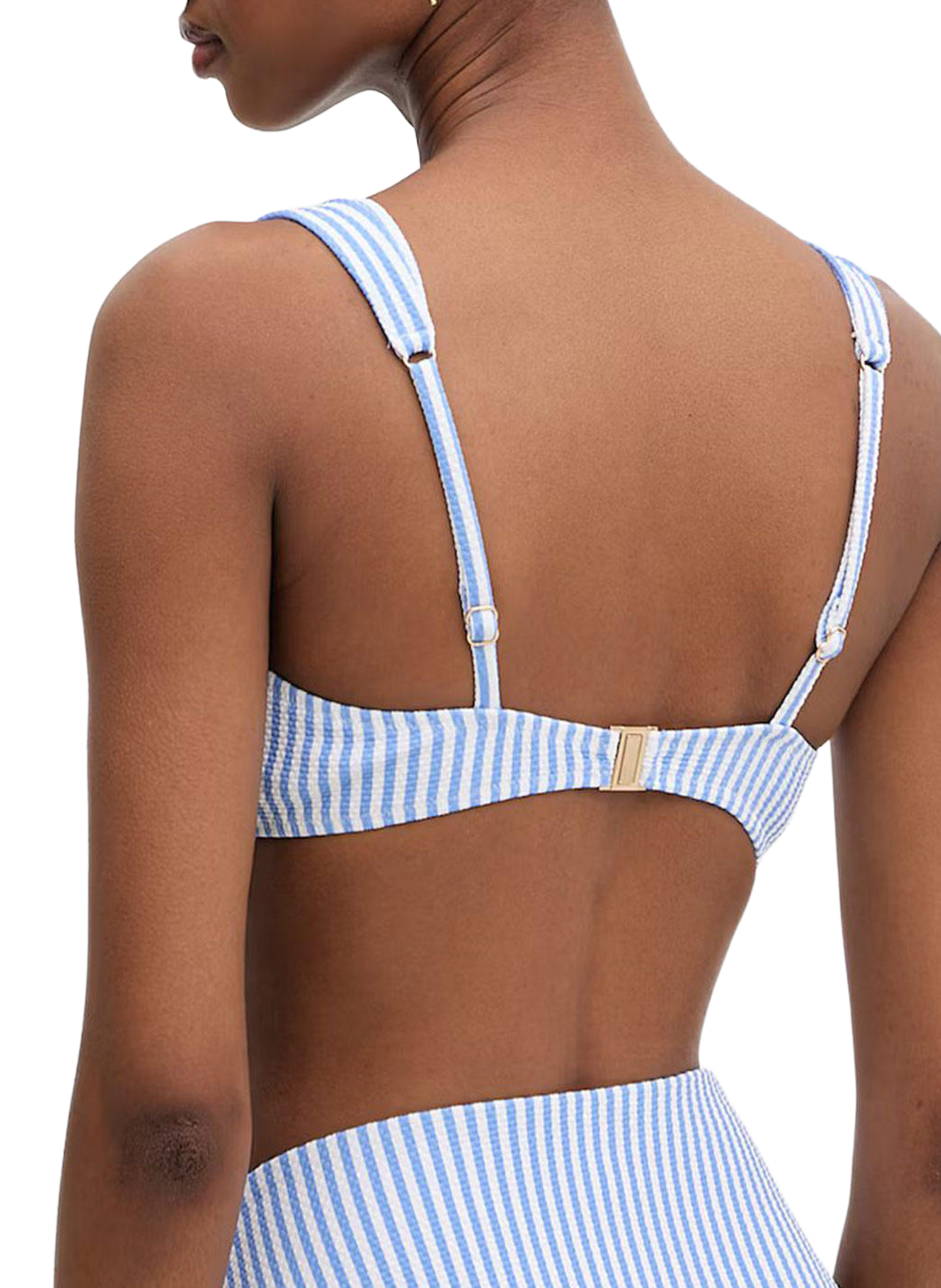 Haut de maillot de bain corbeille à rayures KARL LAGERFELD Bleu