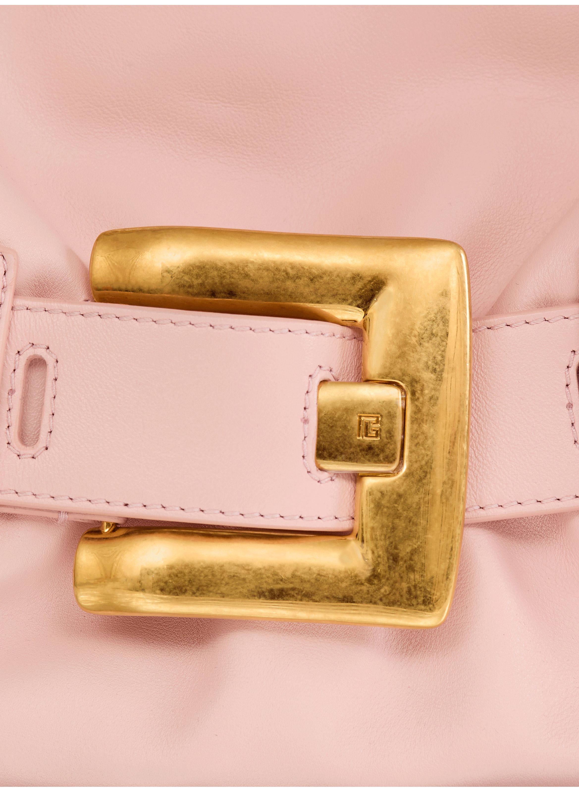 Sac anthem medium en cuir lisse BALMAIN Rose