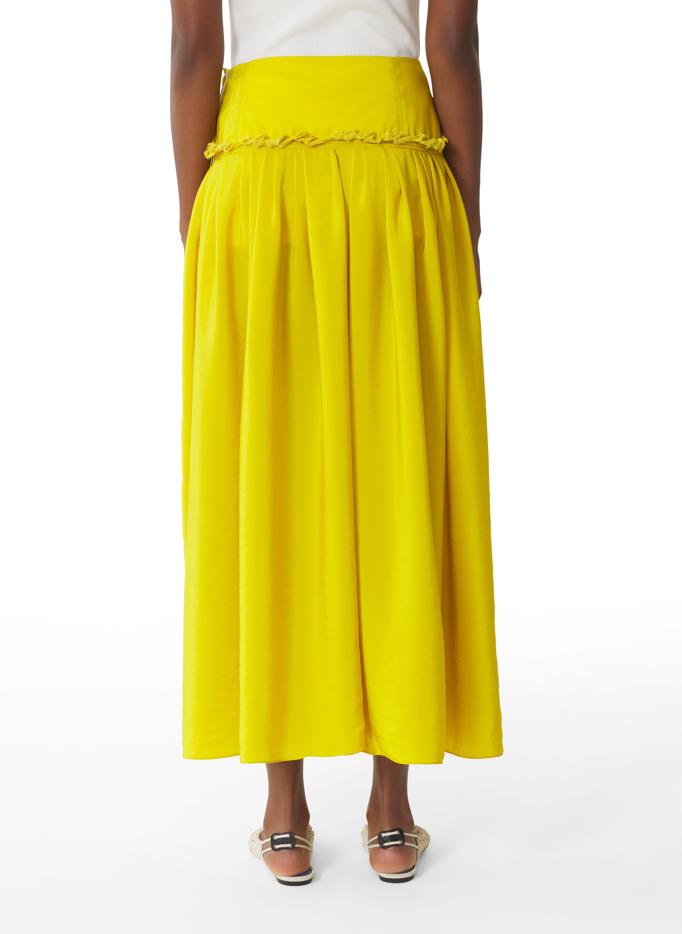 Jupe à basque en charmeuse LANVIN Jaune