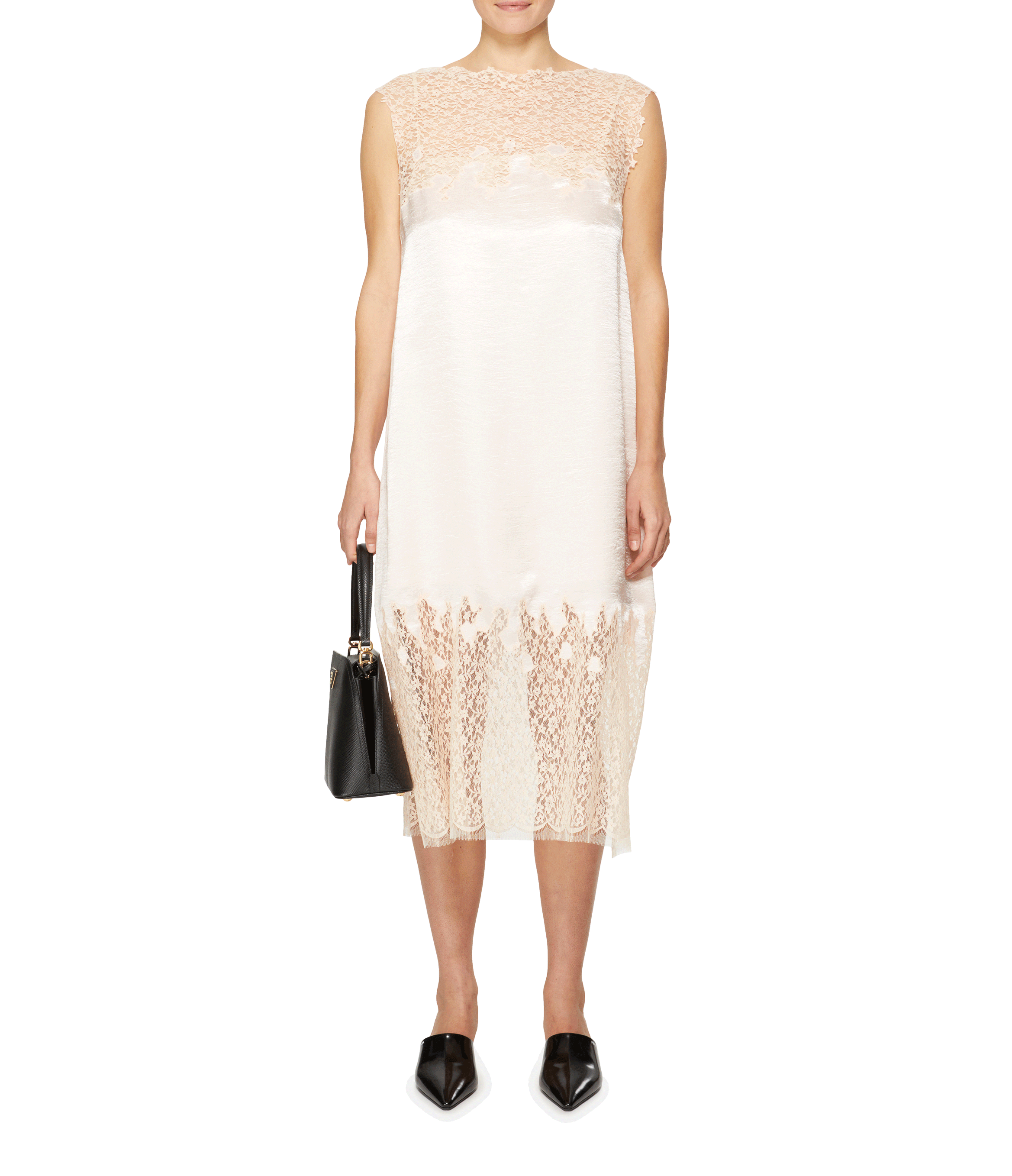 Satin babydoll dress PRADA White