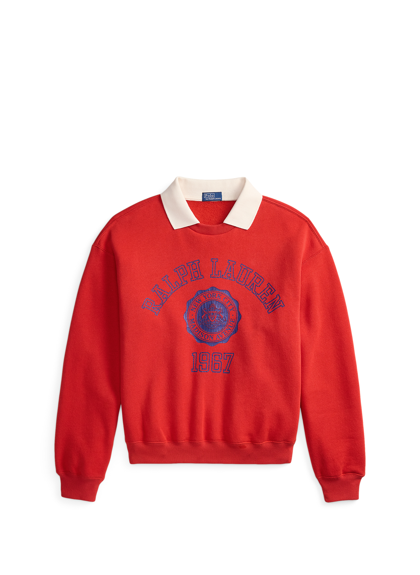 Sweatshirt met klassieke kraag van gemengd katoen POLO RALPH LAUREN Rood