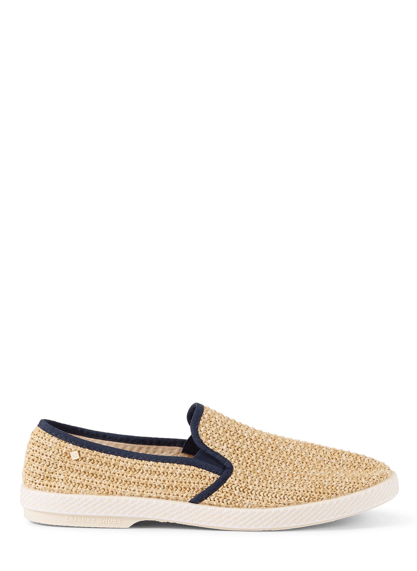 Fabric moccasins with raffia effect RIVIERAS Beige