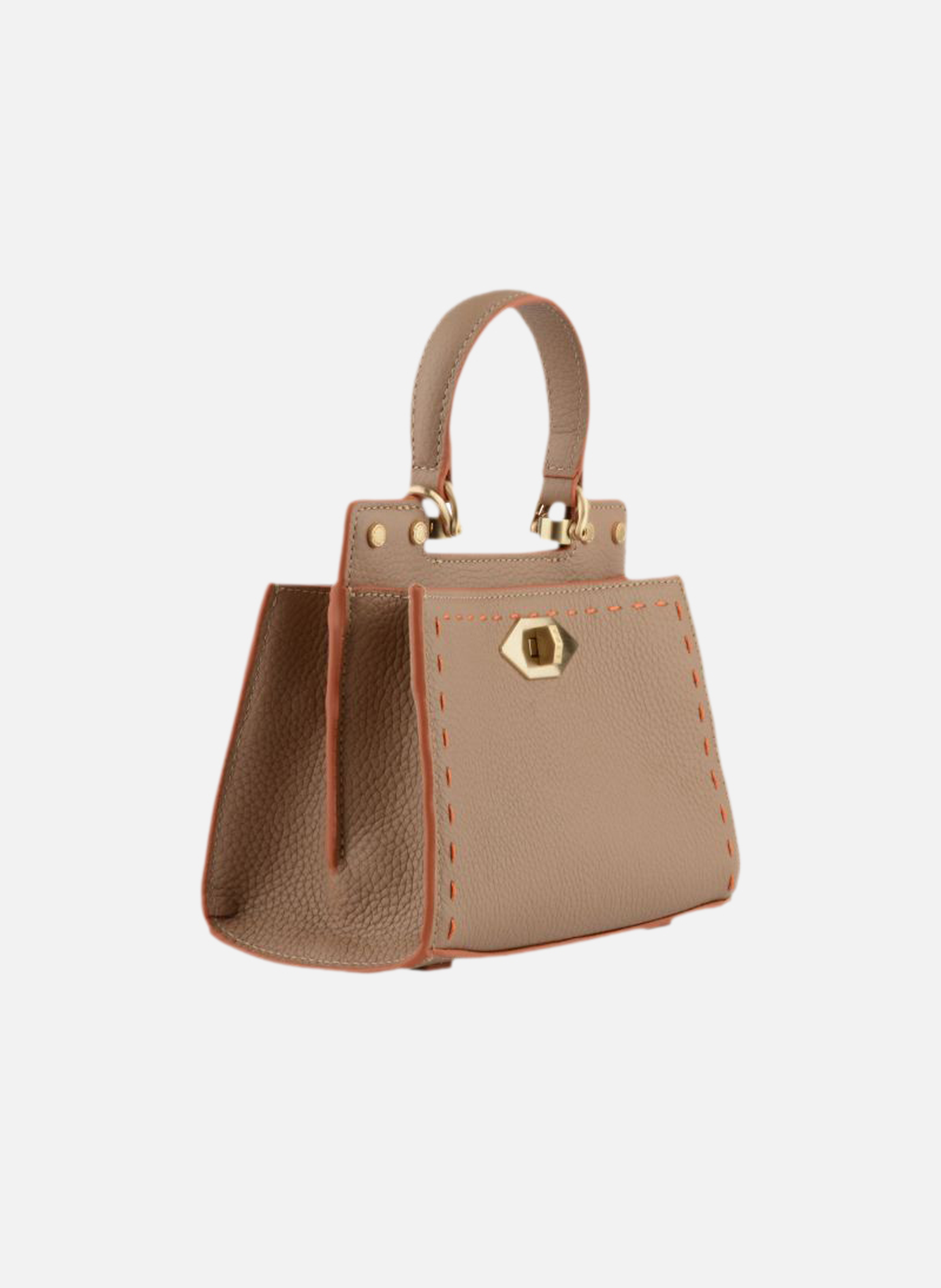Trianon | sac à main micro en cuir de vachette POURCHET Orange