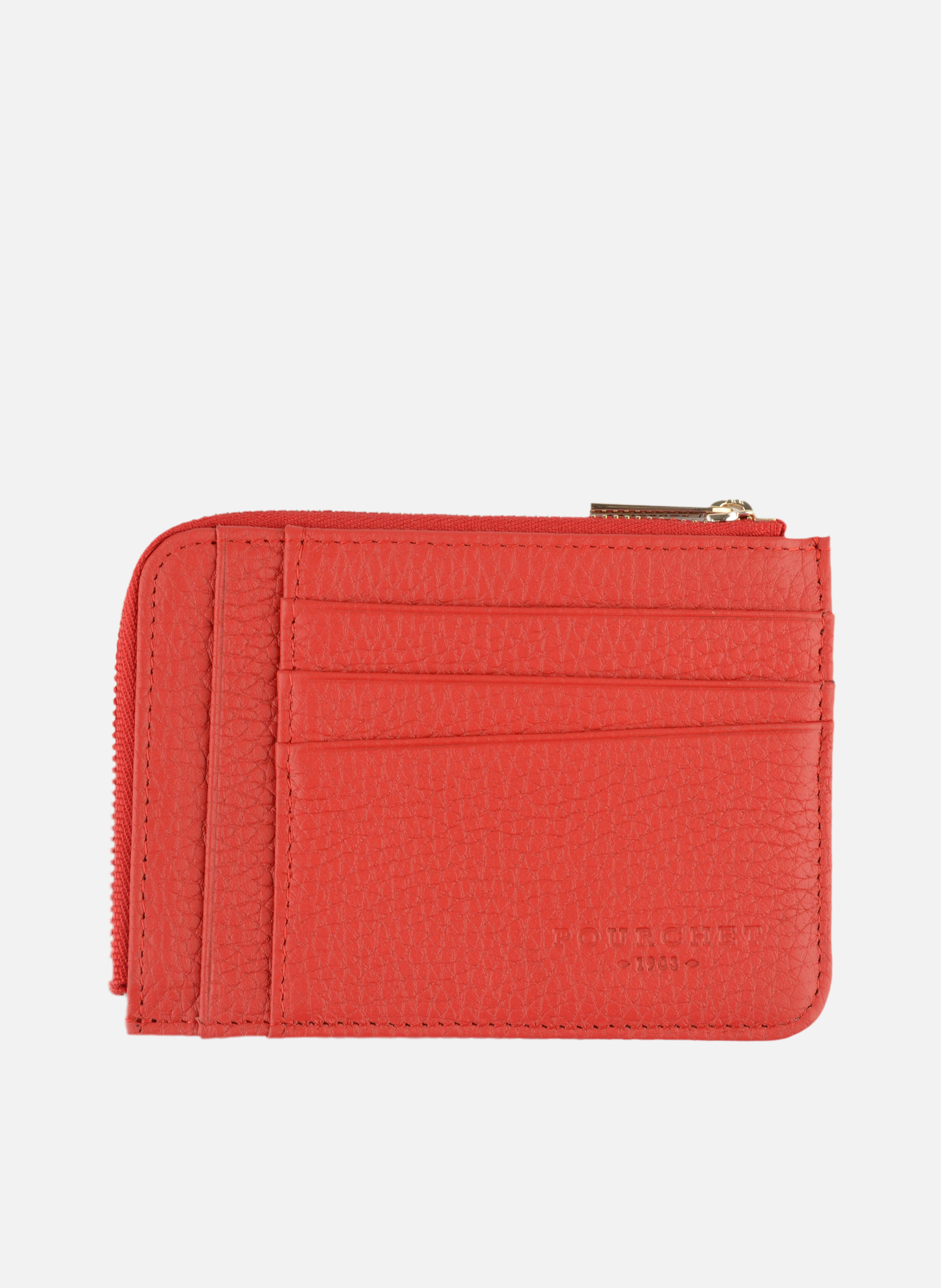 Club | porte-monnaie & porte-cartes en cuir de vachette POURCHET Rouge
