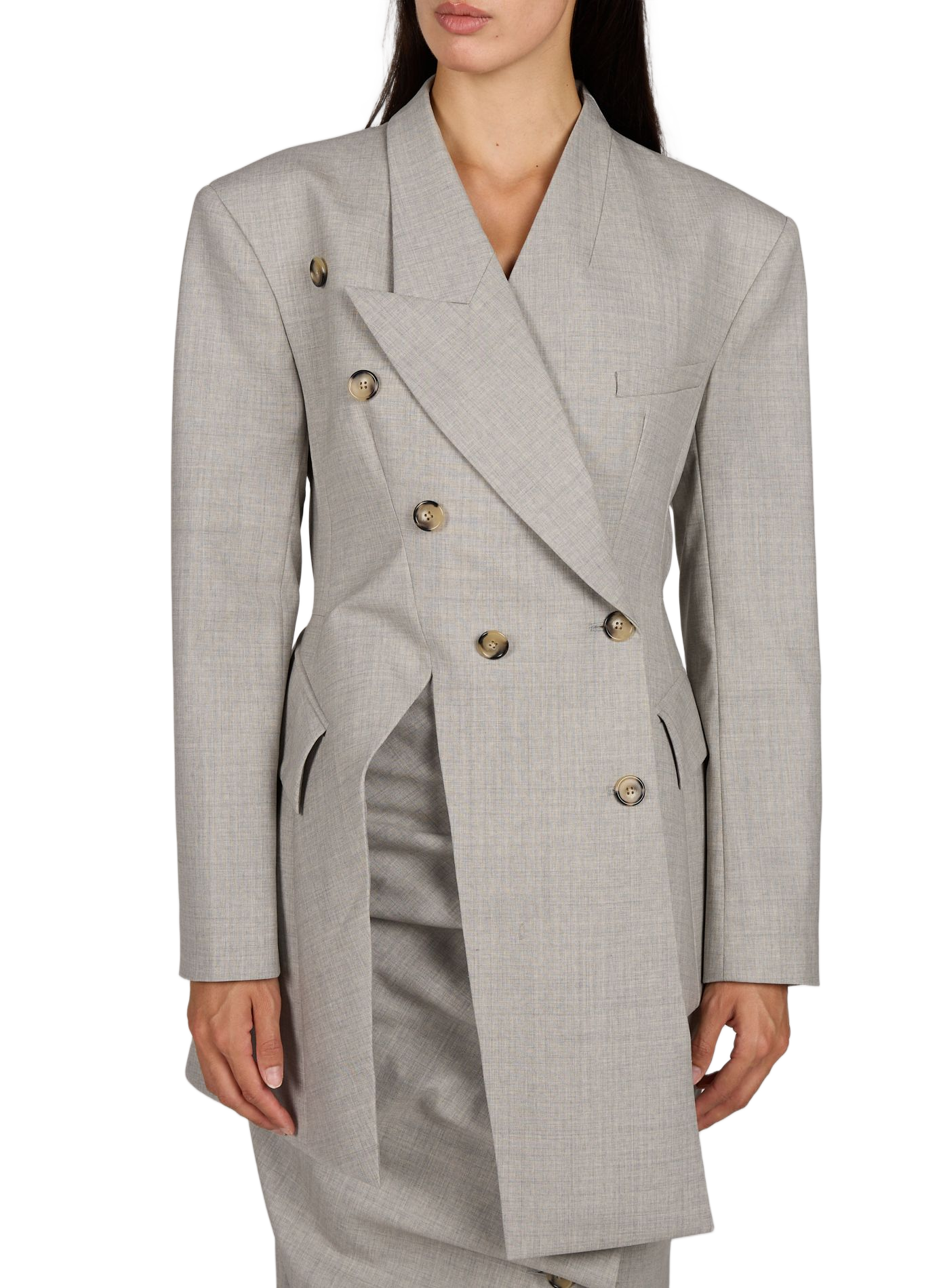 Veste ajustée en laine mélangée A.W.A.K.E. MODE Gris