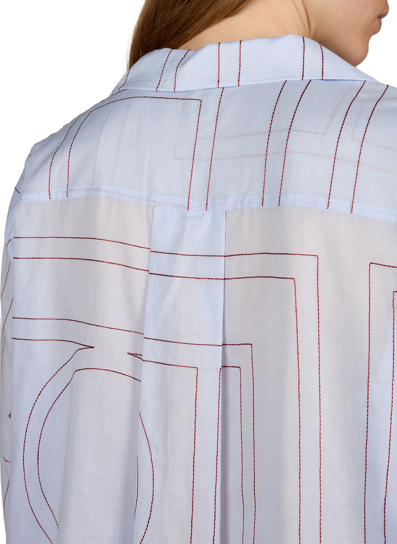 Chemise ample à motifs brodés TOTEME Bleu
