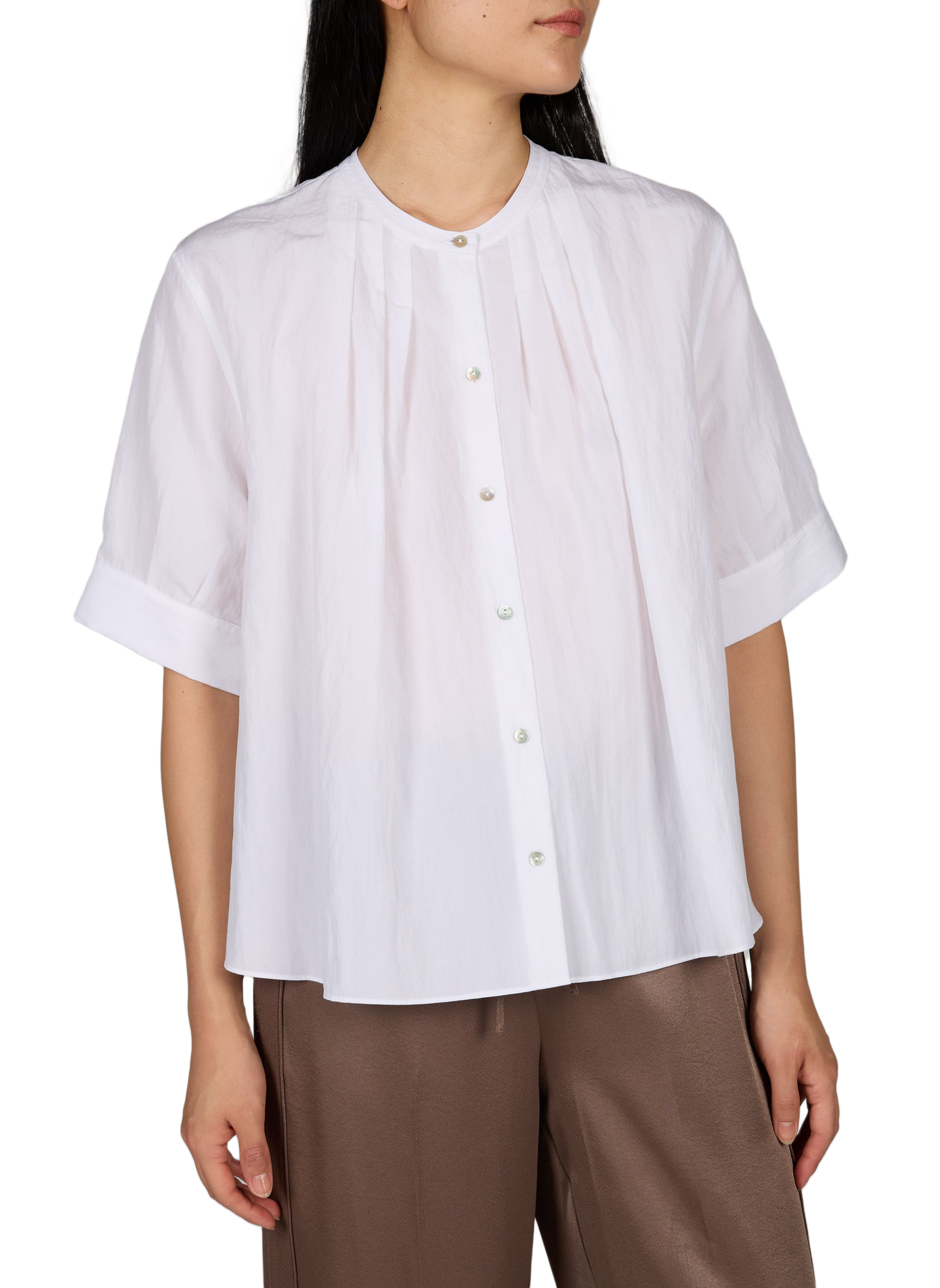 Loose short-sleeve blouse VINCE White