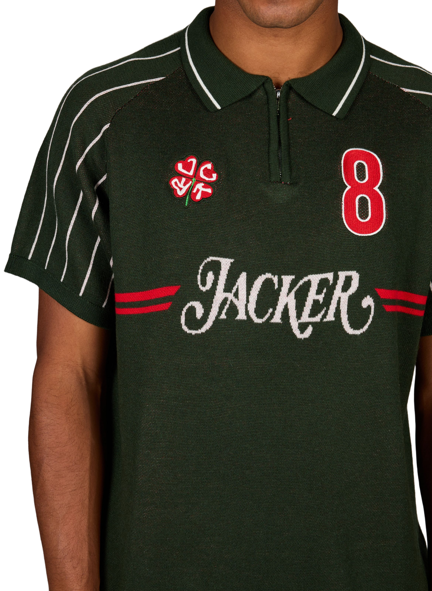 Poloshirt met logoprint in breisel JACKER. Groen