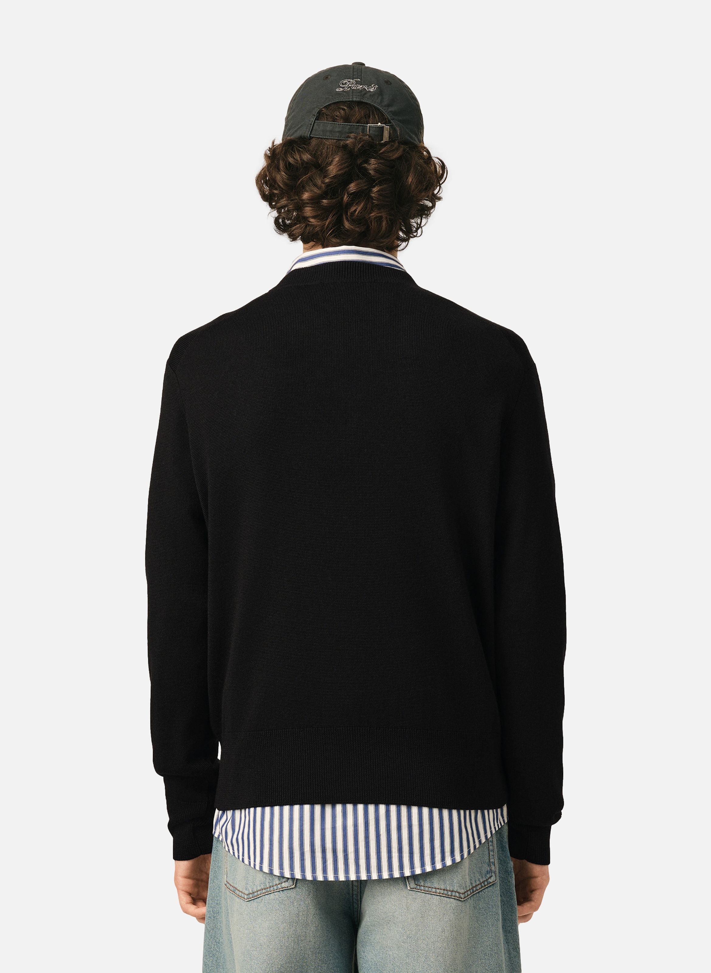 Pull col rond ami de coeur en laine AMI PARIS Noir