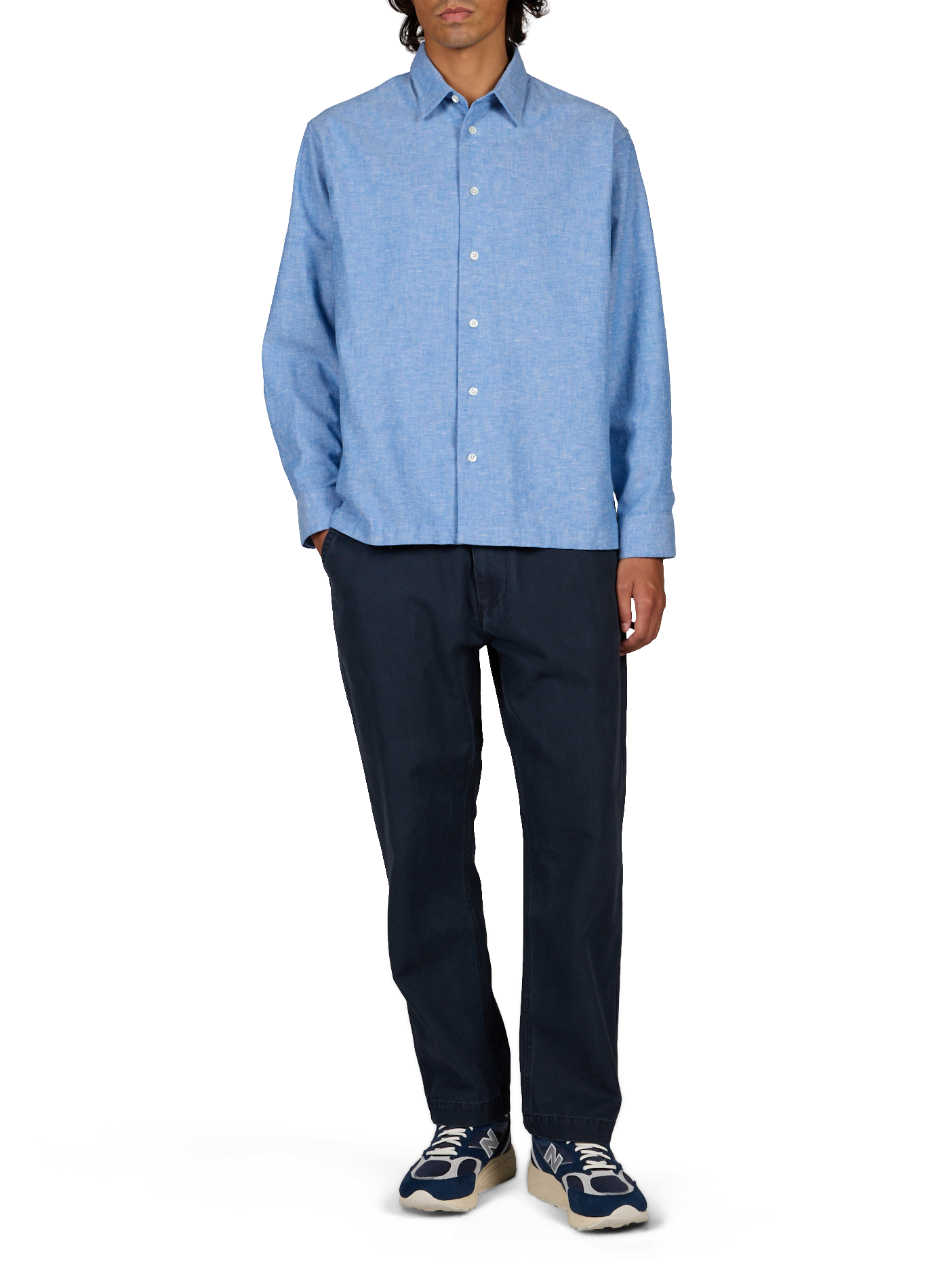 Straight classic collar shirt in cotton BELLEROSE Blue