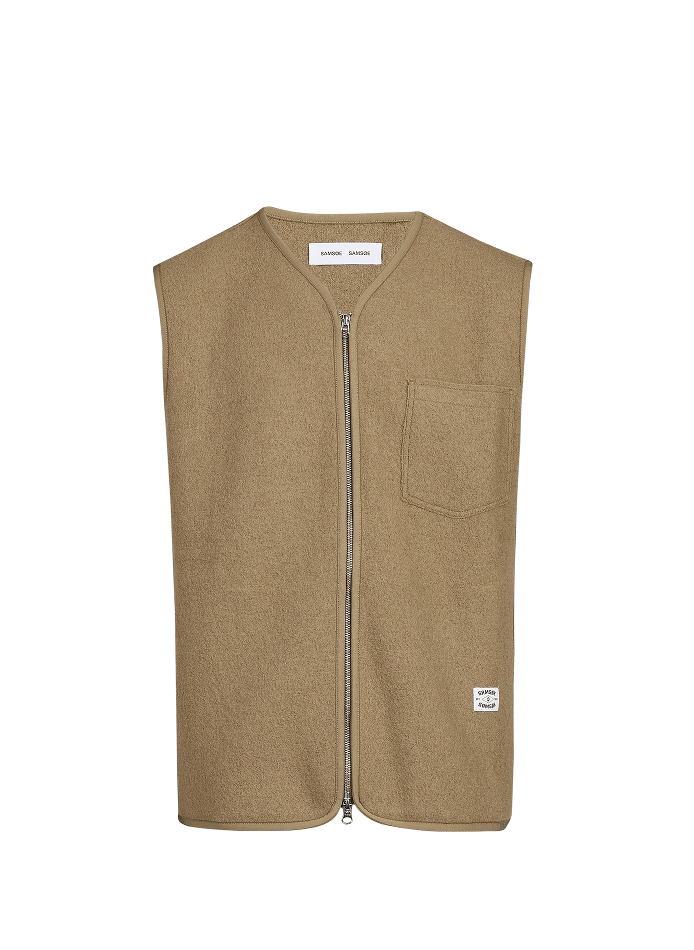 Sleeveless wool cardigan SAMSOE SAMSOE Brown