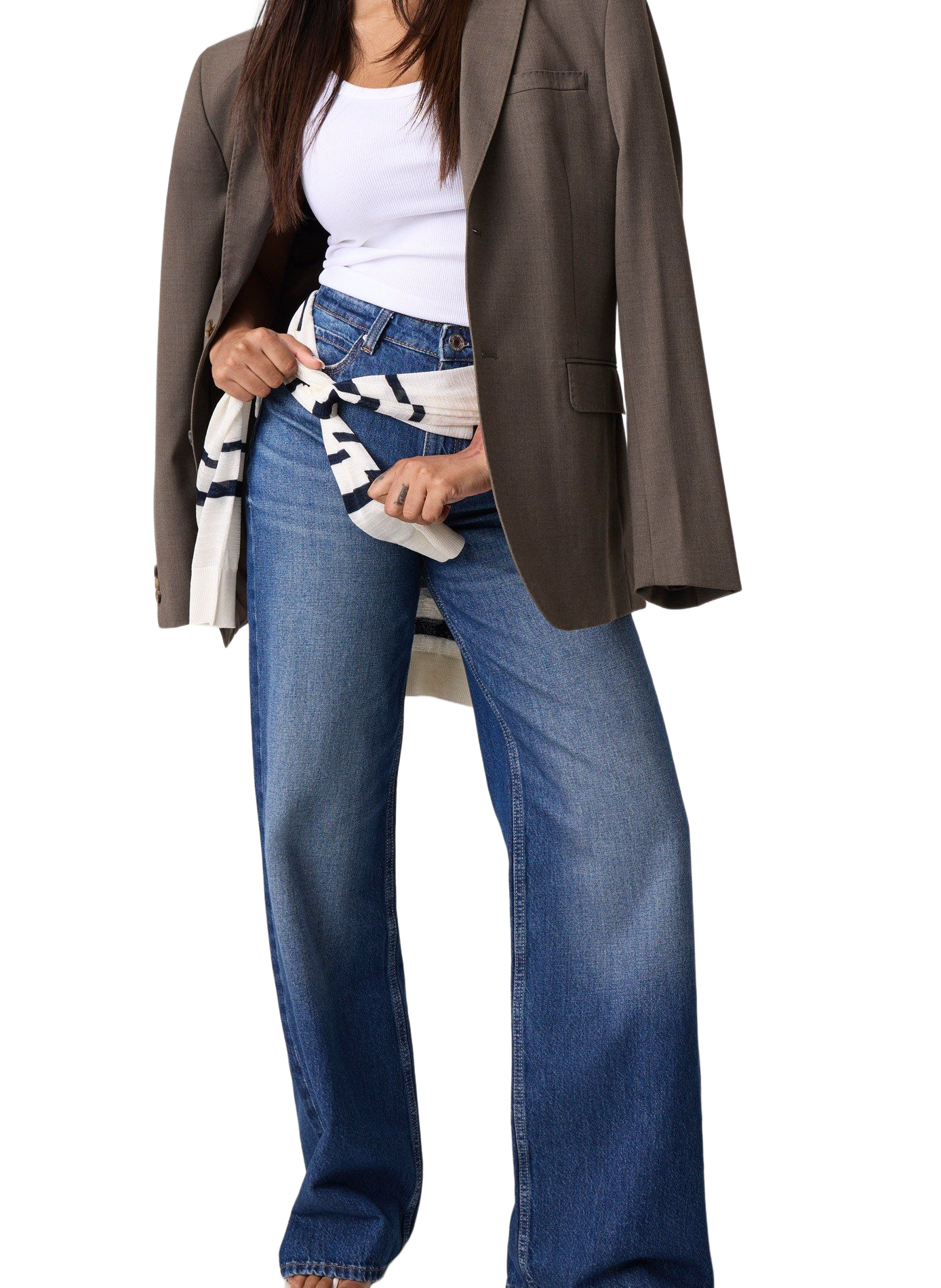 High-waisted straight leg jeans in a cotton blend GUESS Blue