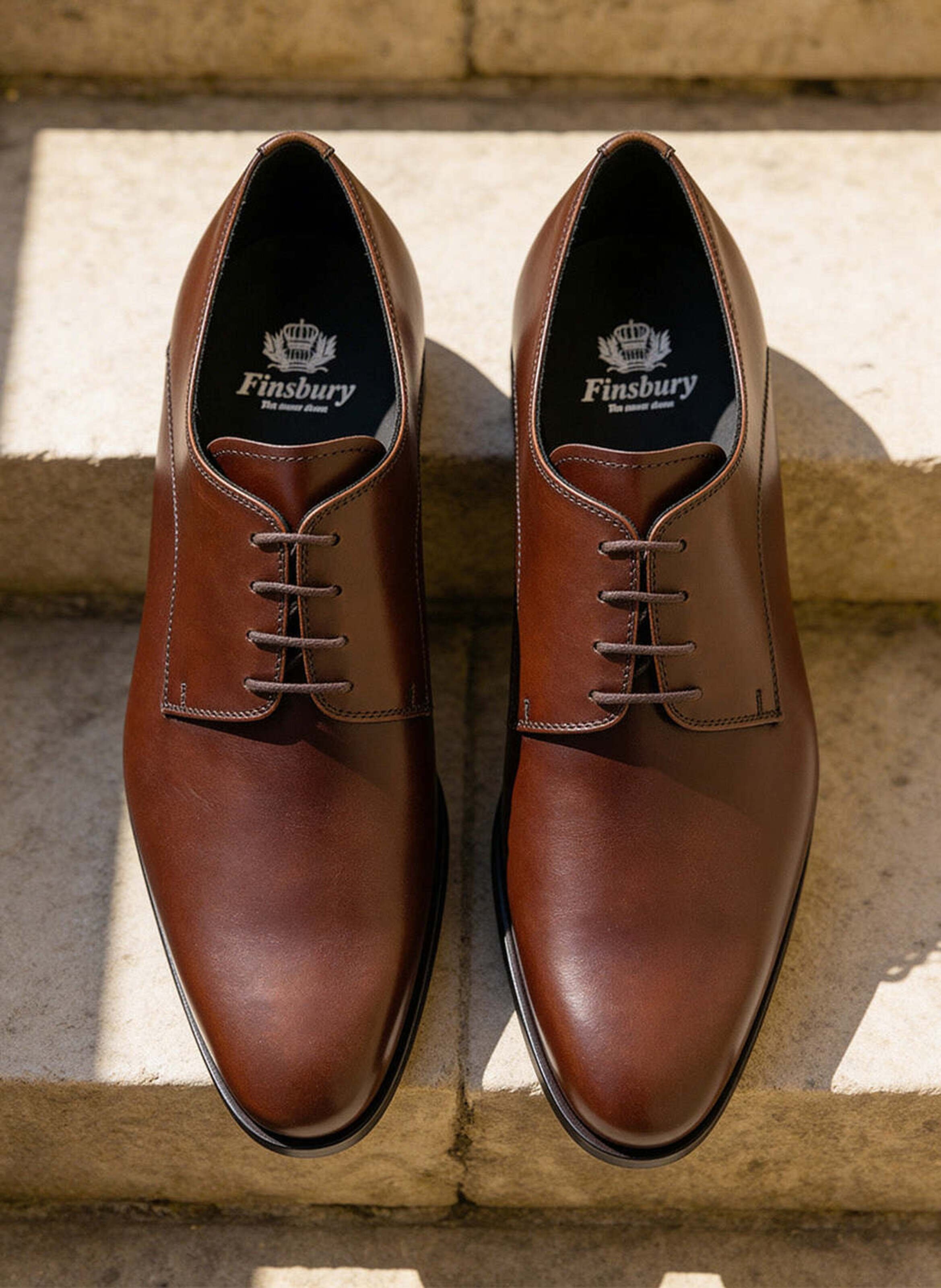 Derby cuir newark FINSBURY Marron